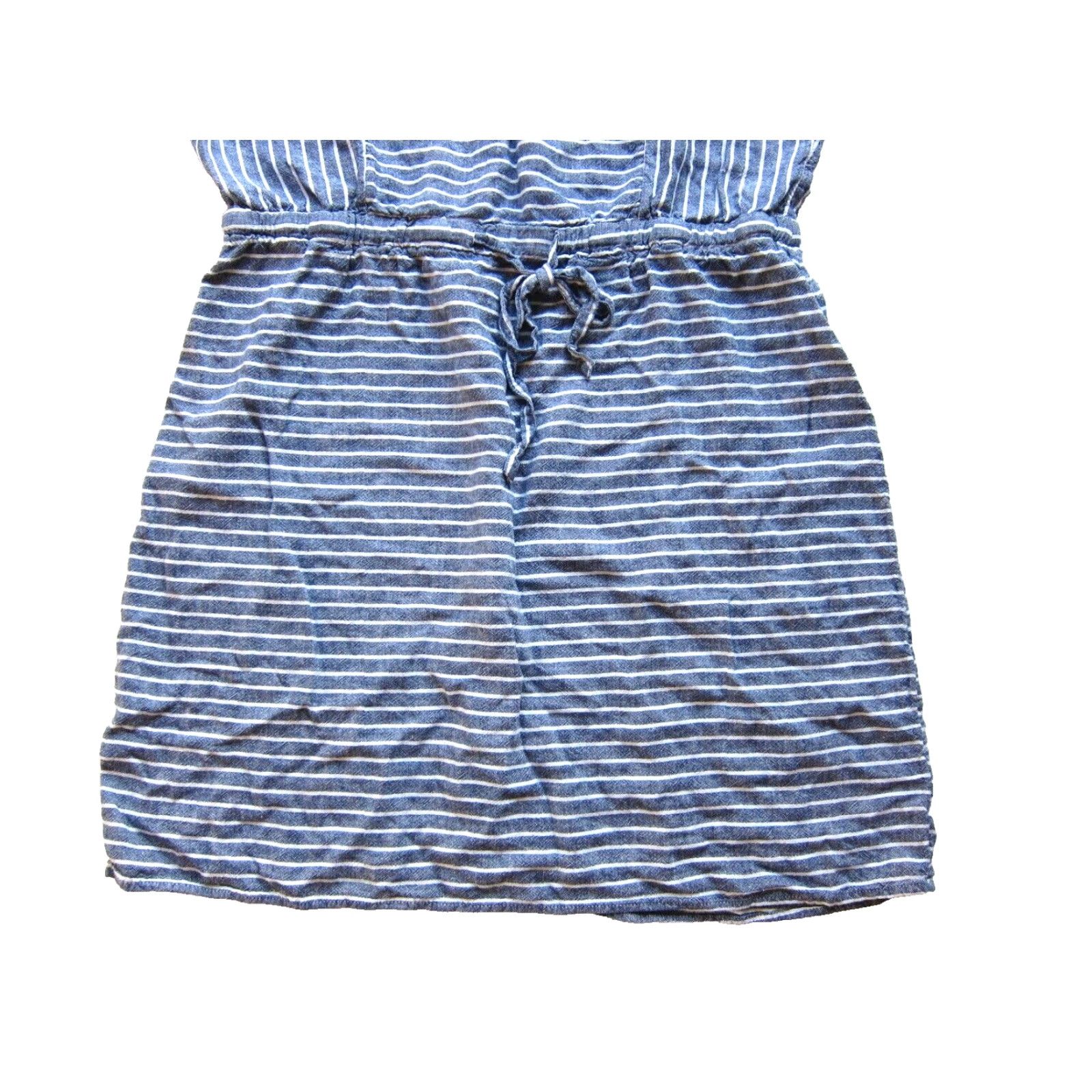 Old Navy Old Navy Linen Rayon Blue White Stripe Short Sleeve Shift Sheath Tunic Dress XL Size 40" / US 18 - 5 Thumbnail