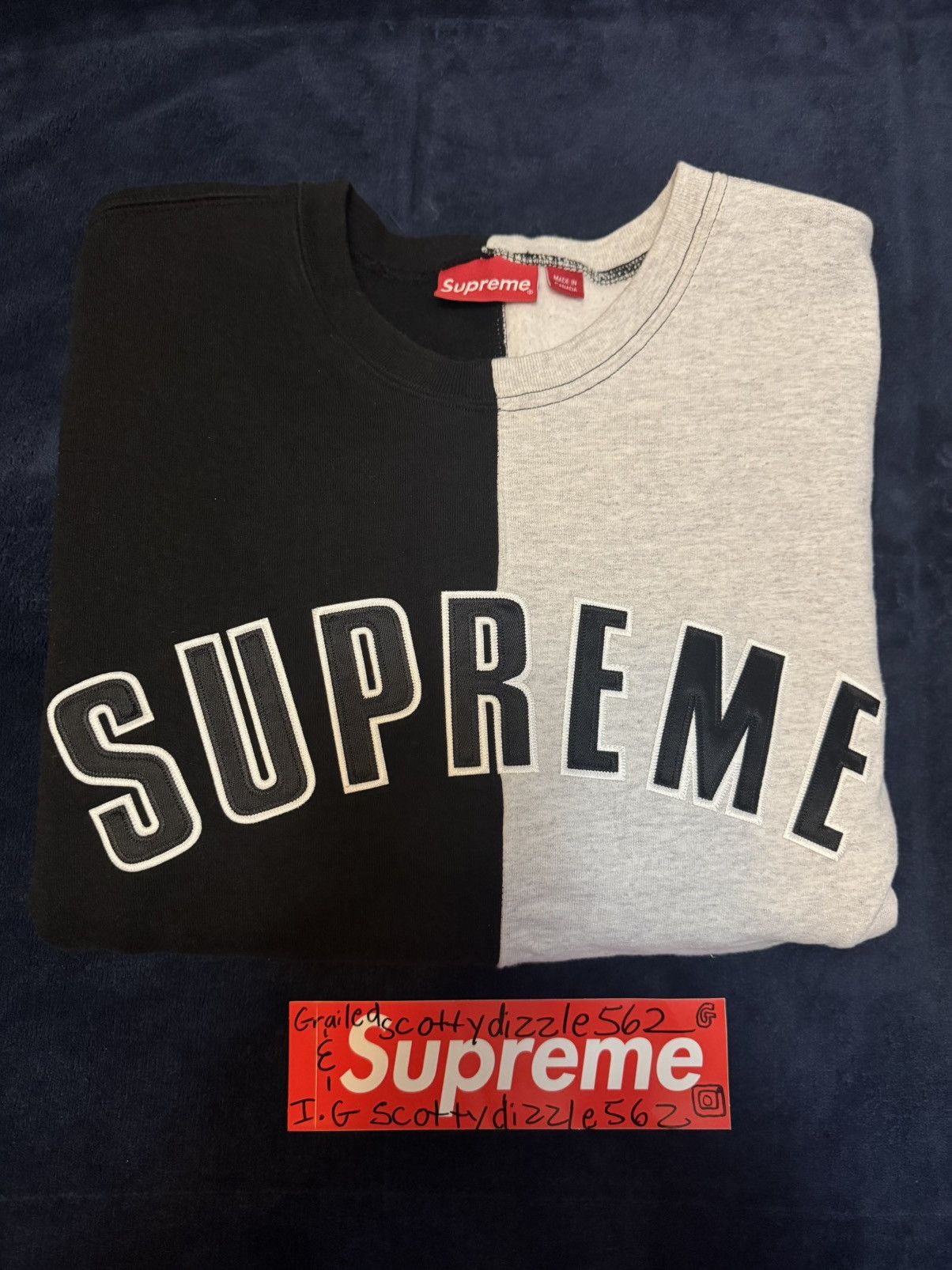 Supreme Supreme Split Arc Logo Crewneck Sweatshirt Size US XL / EU 56 / 4 - 4 Thumbnail