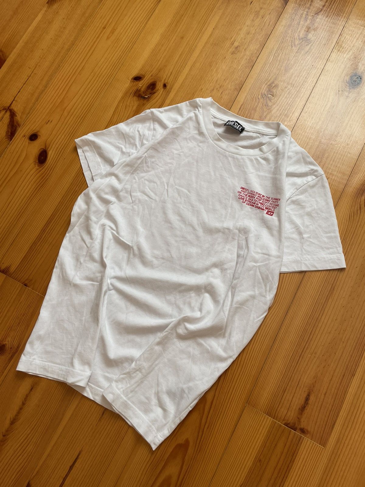 Diesel × Vintage Diesel “Denim Dreams” Logo White T-shirt Back print tee Size US M / EU 48-50 / 2 - 3 Thumbnail