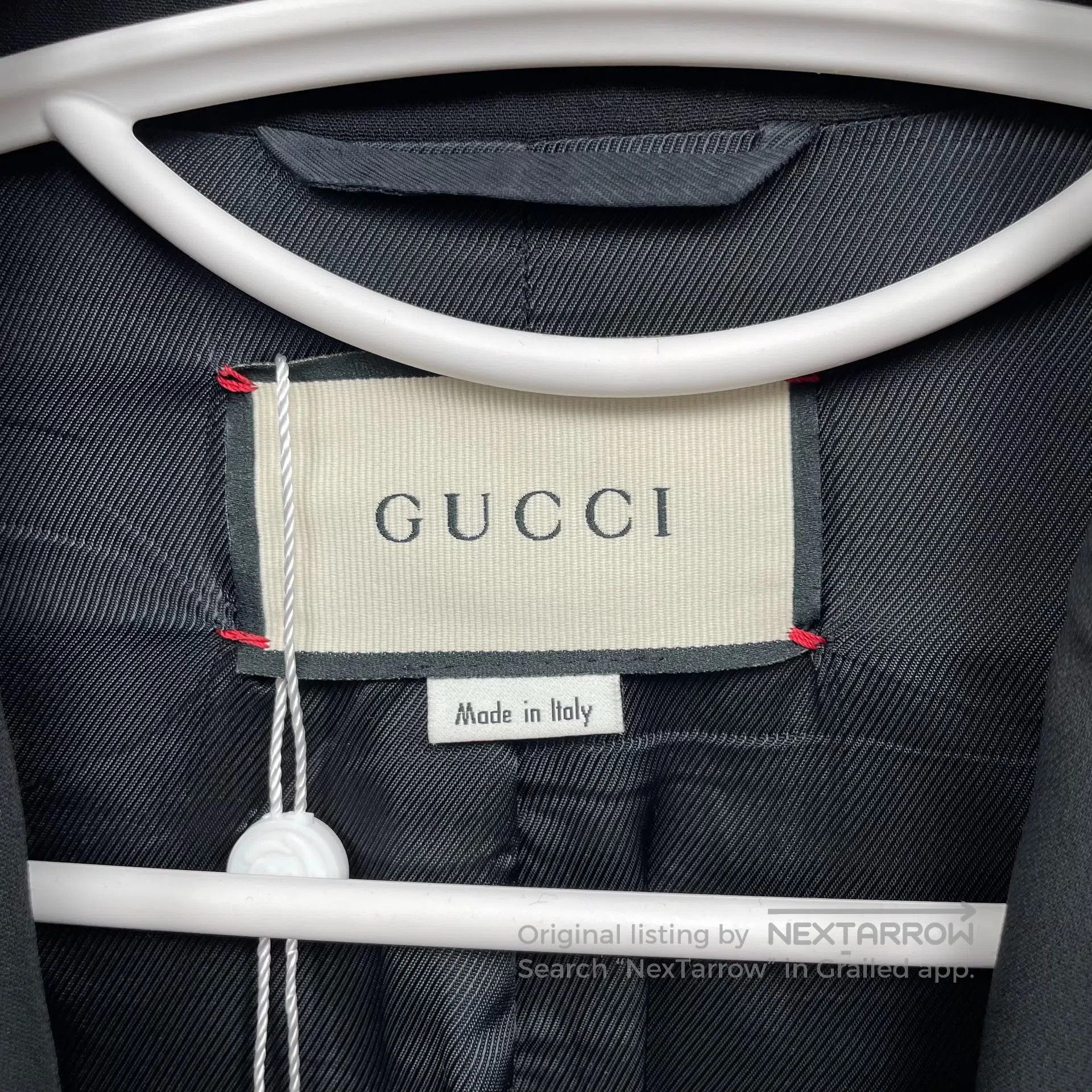 Gucci Guicci Red striped logo single-breasted long-sleeve black Size XS / US 0-2 / IT 36-38 - 8 Thumbnail