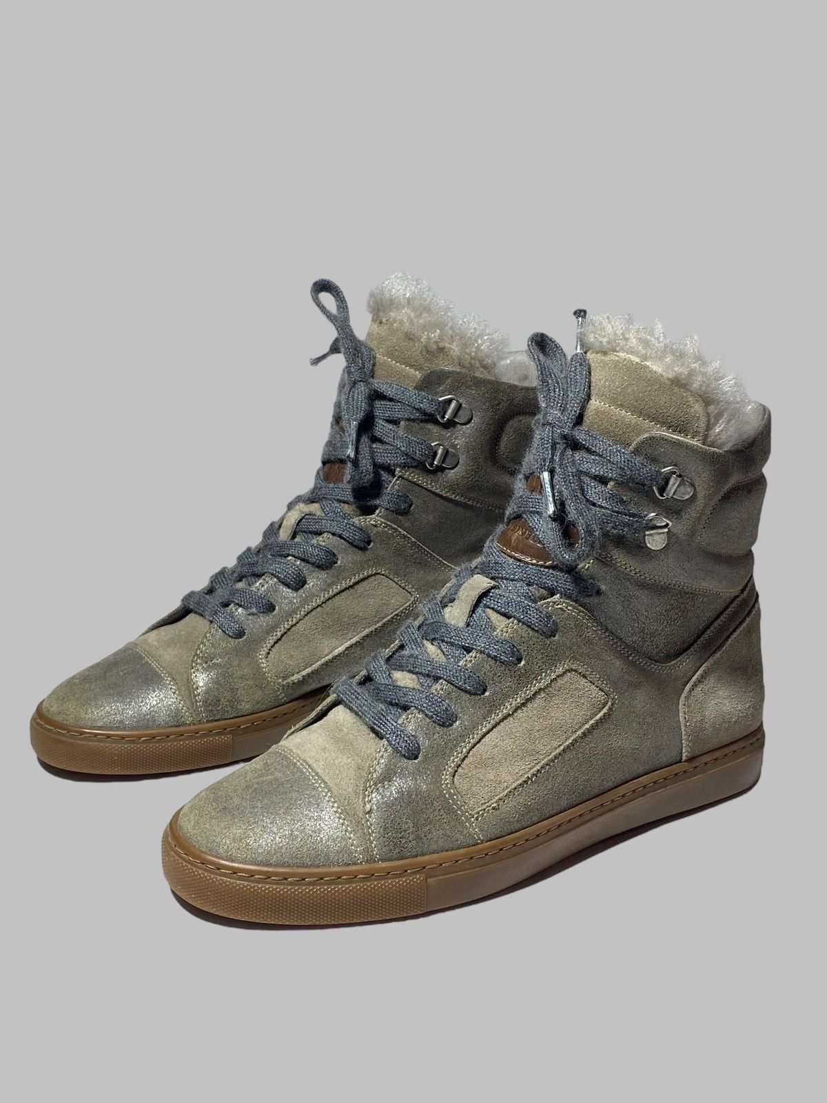 Brunello Cucinelli Brunello Cucinelli High Top Leather Sneakers Size US 7.5 / IT 37.5 - 3 Thumbnail