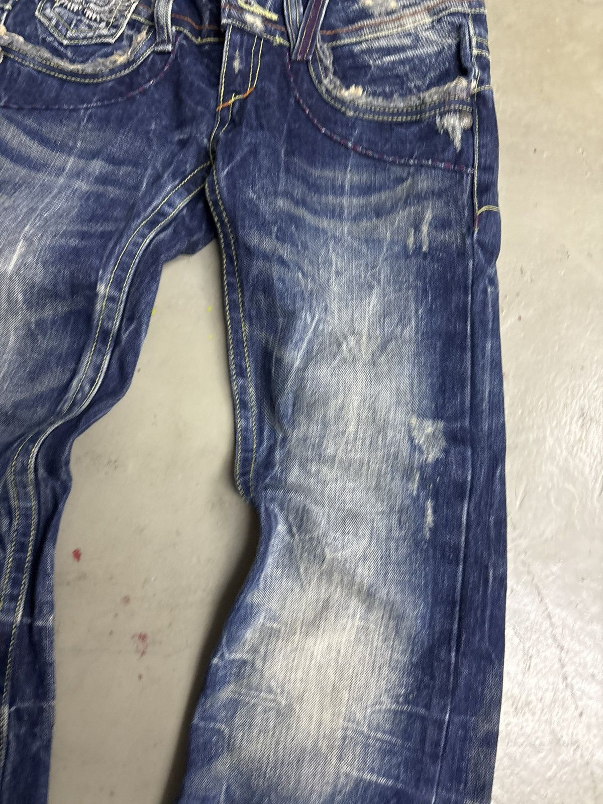 Tornado Mart Flared Red Pepper Wing Back Embroidered Clawmark Jeans Size US 29 - 10 Thumbnail