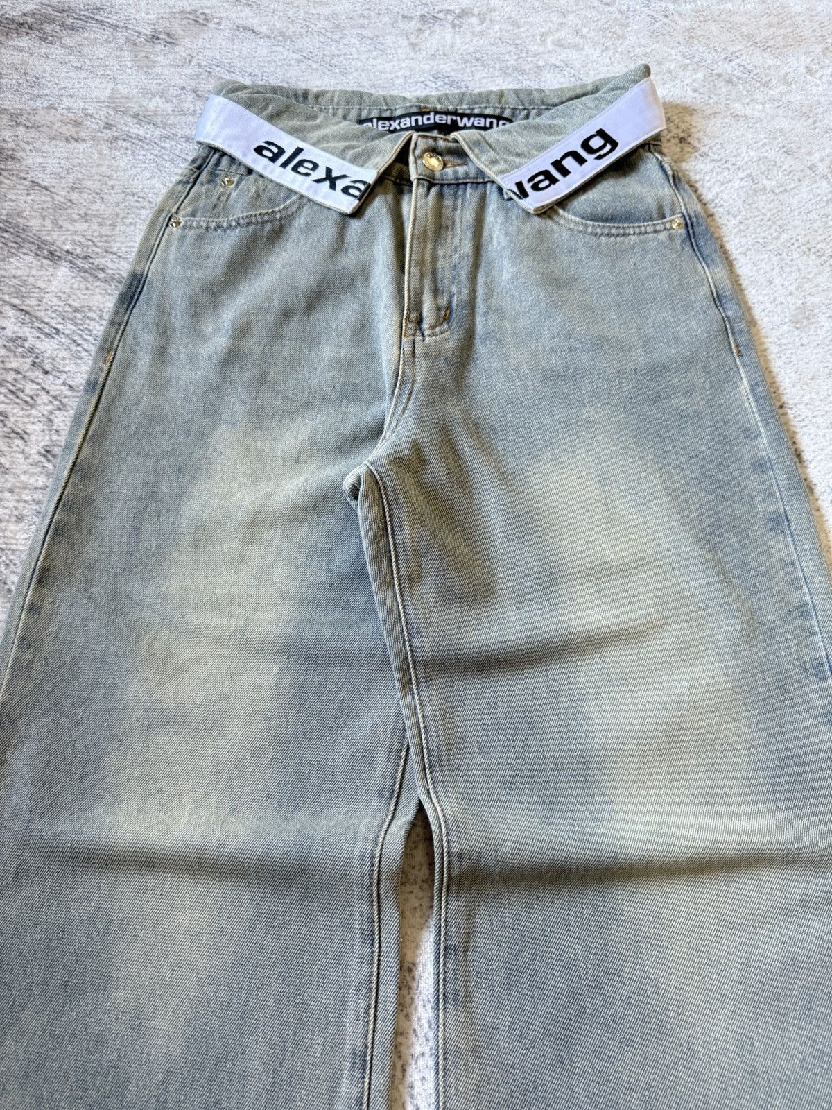 Alexander Wang Alexander Wang Trompe L’oeil Collar Waist Baggy Loose Jeans Size US 27 - 5 Thumbnail