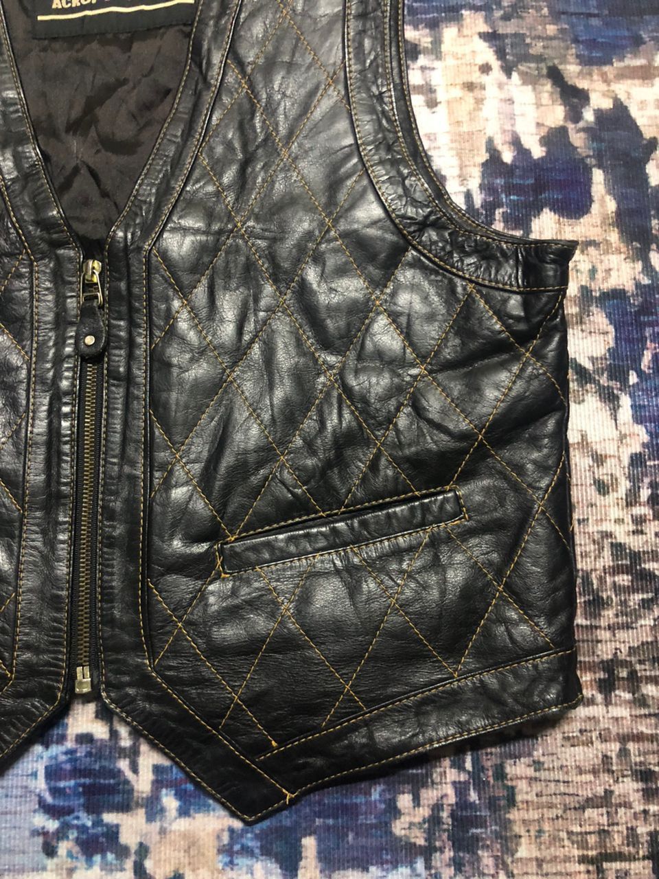 Genuine Leather Vintage Acropole Only Leather Quilted Vest Size US M / EU 48-50 / 2 - 5 Thumbnail