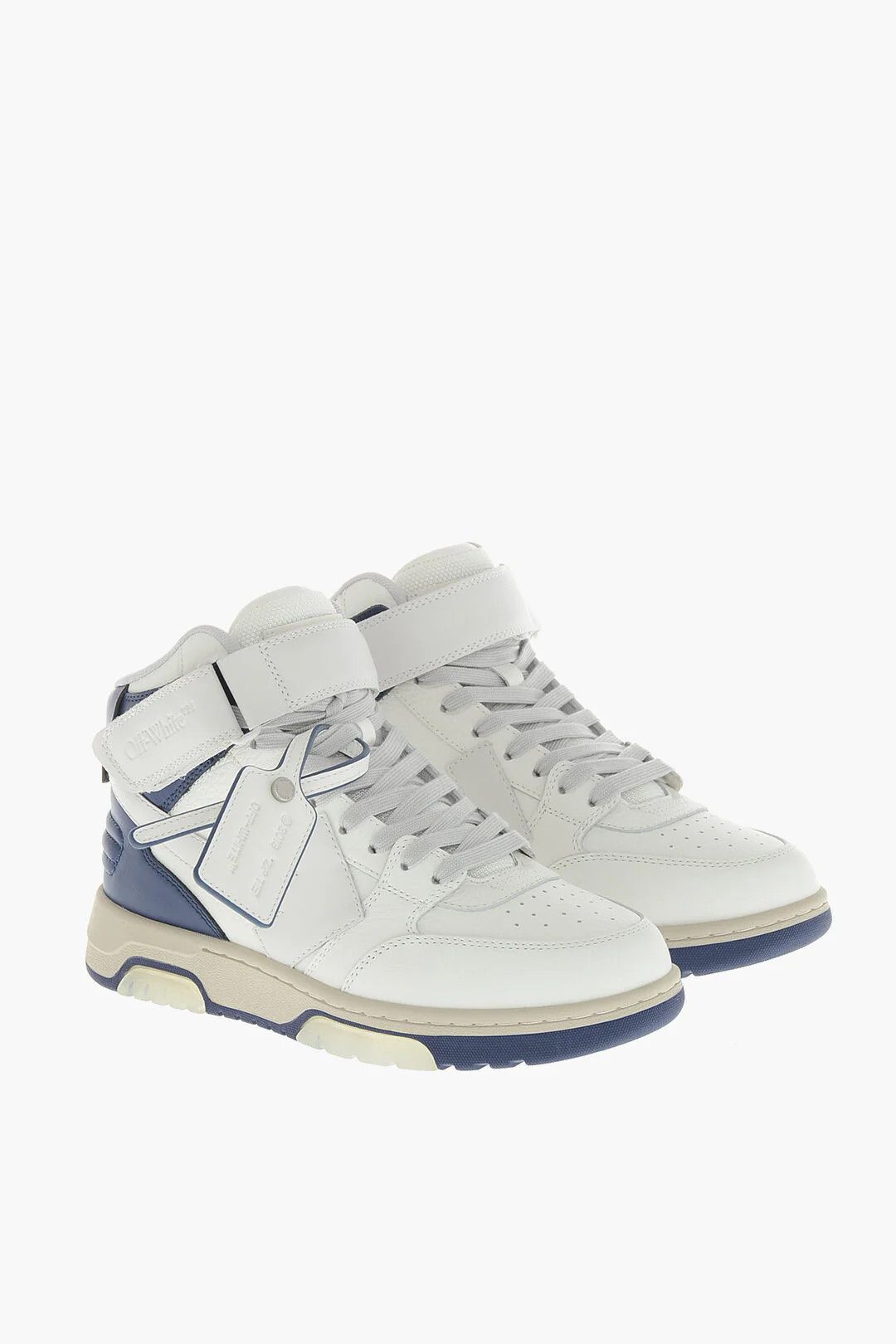 Off-White og1mm0426 Hammered Leather Hi-Top Sneakers in White Size US 9 / EU 42 - 3 Thumbnail