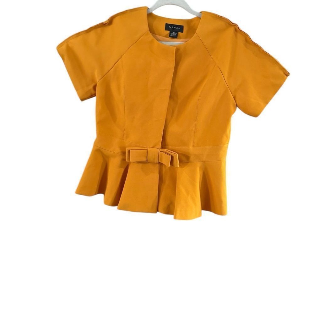 Other Gracia size medium, orange peplum short sleeve shirt Size M / US 6-8 / IT 42-44 - 1 Thumbnail