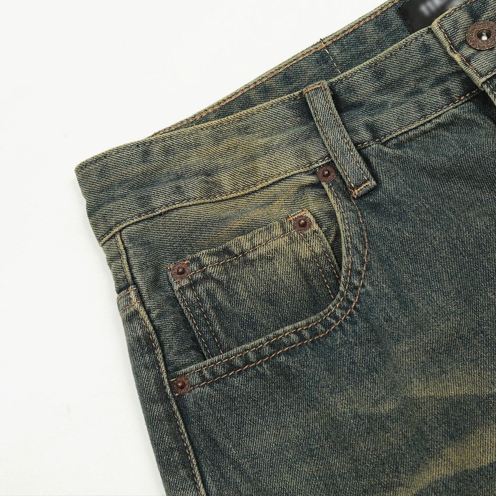 Jean Men's punk distressed loose wide-leg washed jeans Size US 32 / EU 48 - 4 Thumbnail