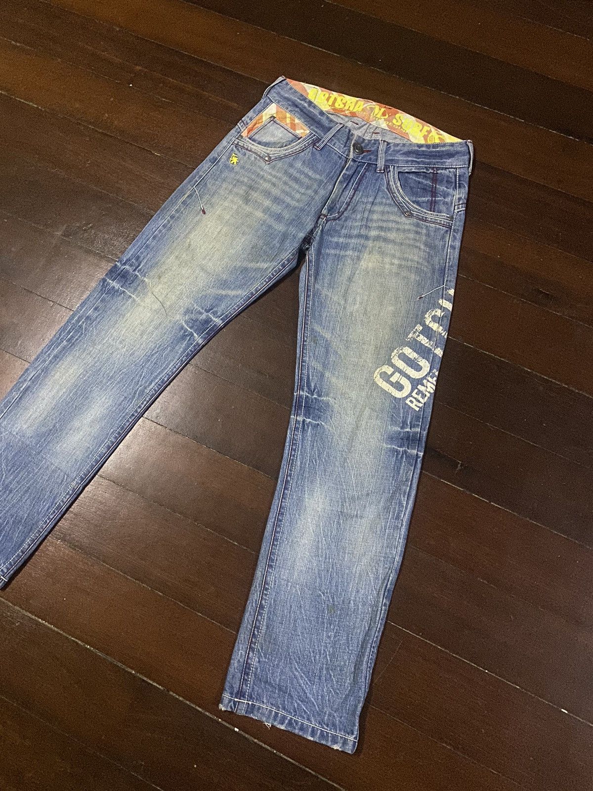 Gotcha × Japanese Brand × Vintage Vintage Gotcha Suf Back Embroidered Denim Jeans Size US 34 / EU 50 - 14 Thumbnail