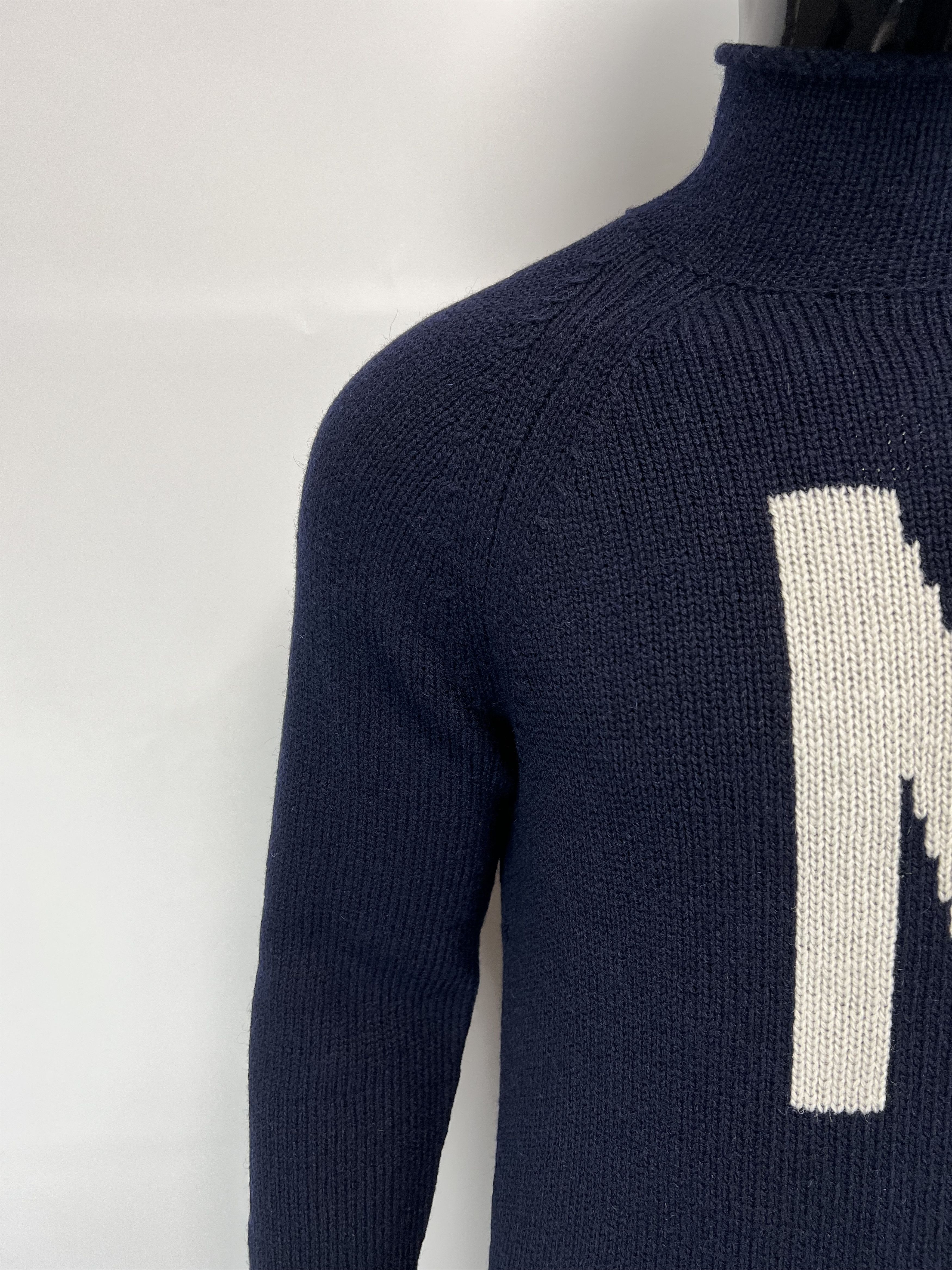 Norse Projects ‘Thore N Intarsia’ 100% Wool Knitted Sweater Big Logo Size US M / EU 48-50 / 2 - 6 Thumbnail