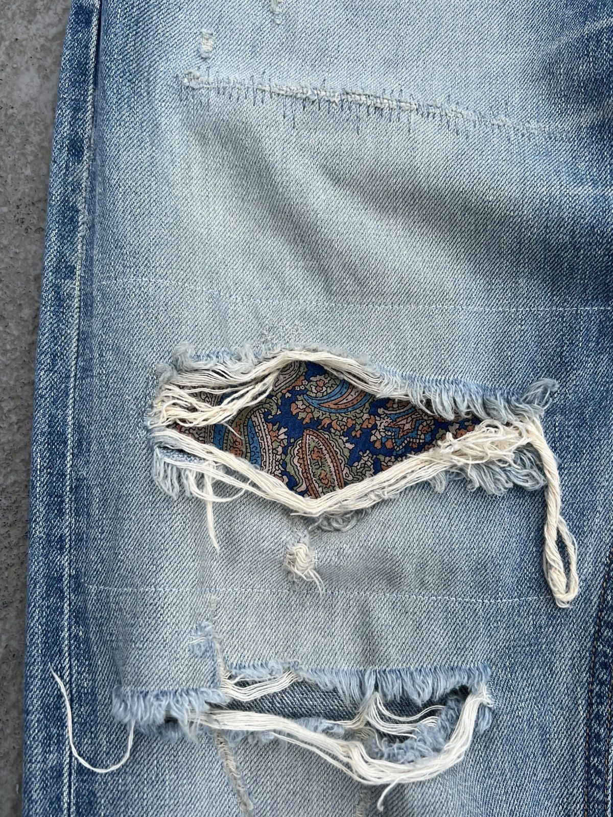 Isamu Katayama Backlash Isamu Katayama Backlash Patchwork Leather Repair Flare Jeans Size US 33 - 4 Thumbnail