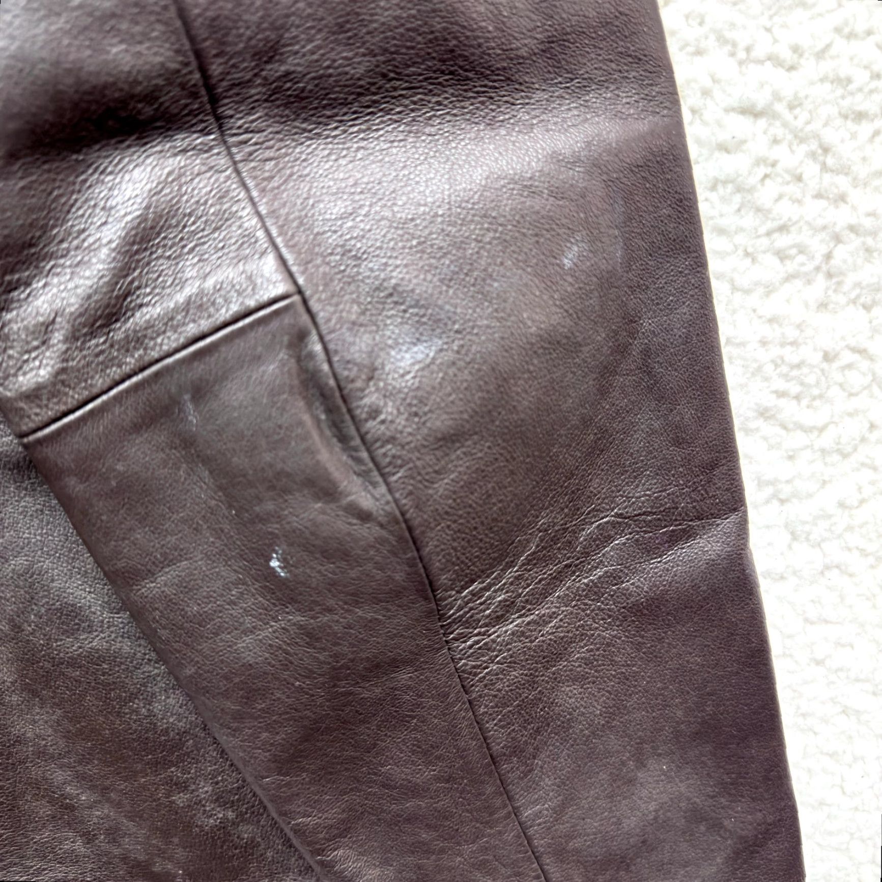 Vintage VINTAGE Y2K Brown Leather Jacket Womens Large XL Button Chic Minimalist Grunge Jacket Size L / US 10 / IT 46 - 7 Thumbnail