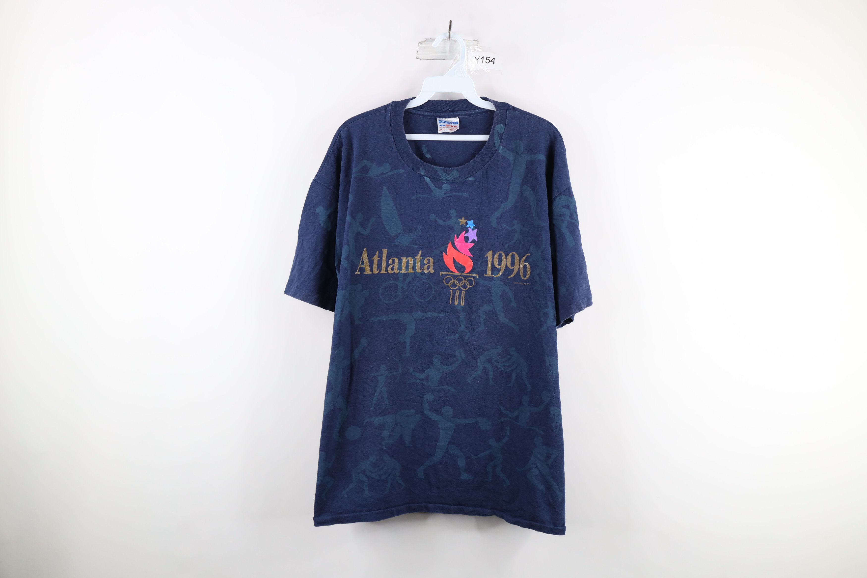 image of Vintage 90's Print 1996 Atlanta Olympics T-Shirt Blue Usa, Men's (Size XL)