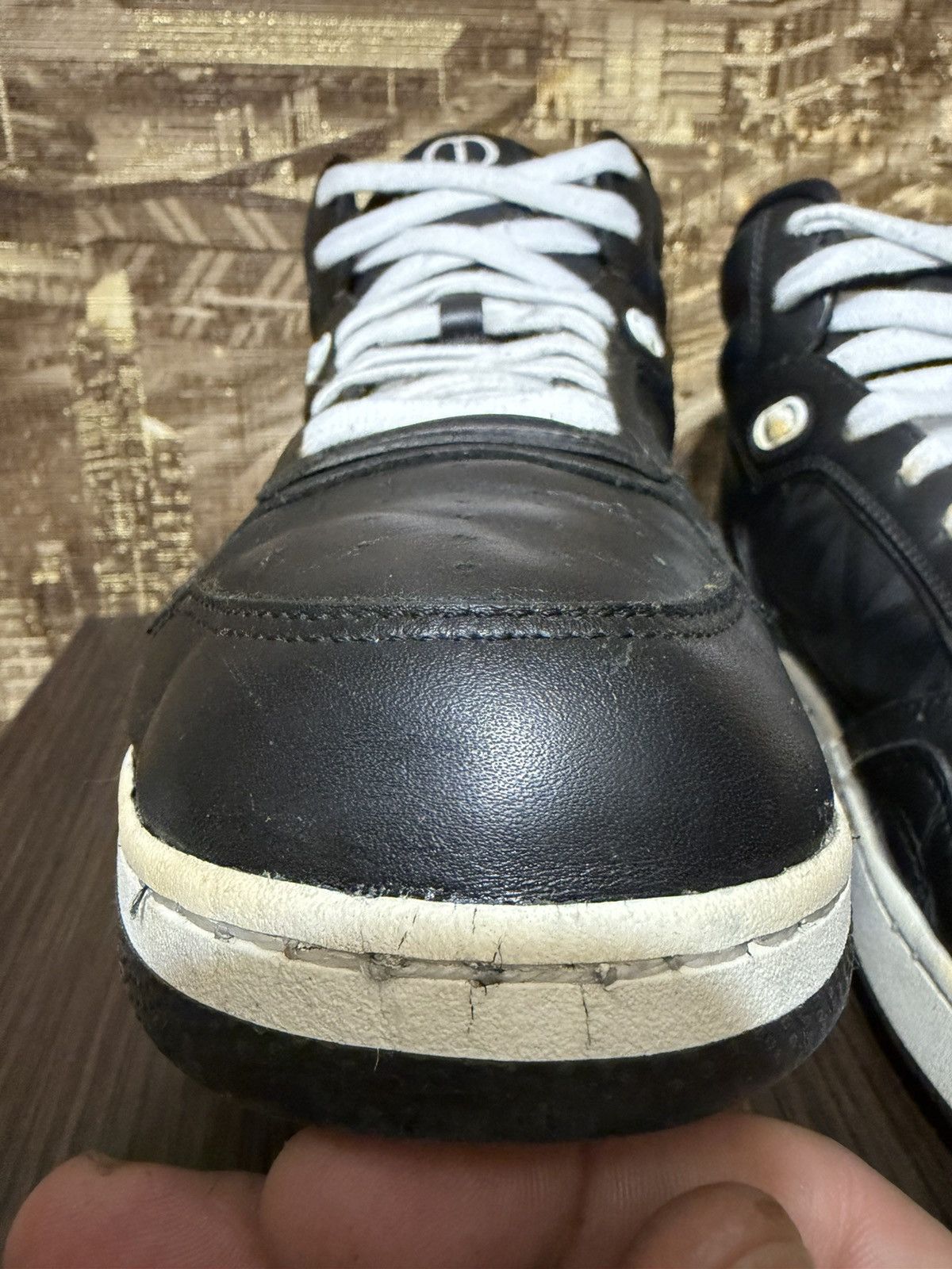 Dior Dior B27 Leather High-Top Sneakers 43 Men's Black LS 0822 Size US 10.5 / EU 43-44 - 8 Thumbnail