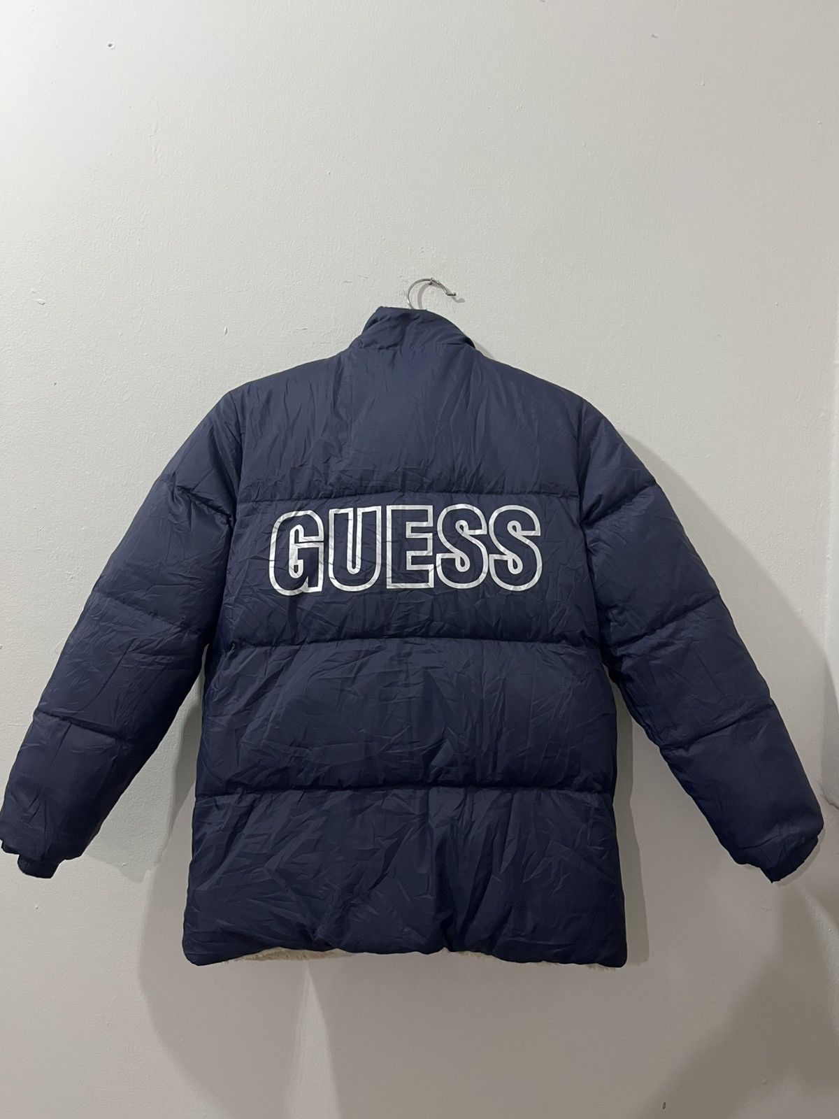Guess 💥GUESS BIG LOGO REVERSIBLE PUFFER DOWN JACKETS DEEP PILE Size US S / EU 44-46 / 1 - 2 Thumbnail