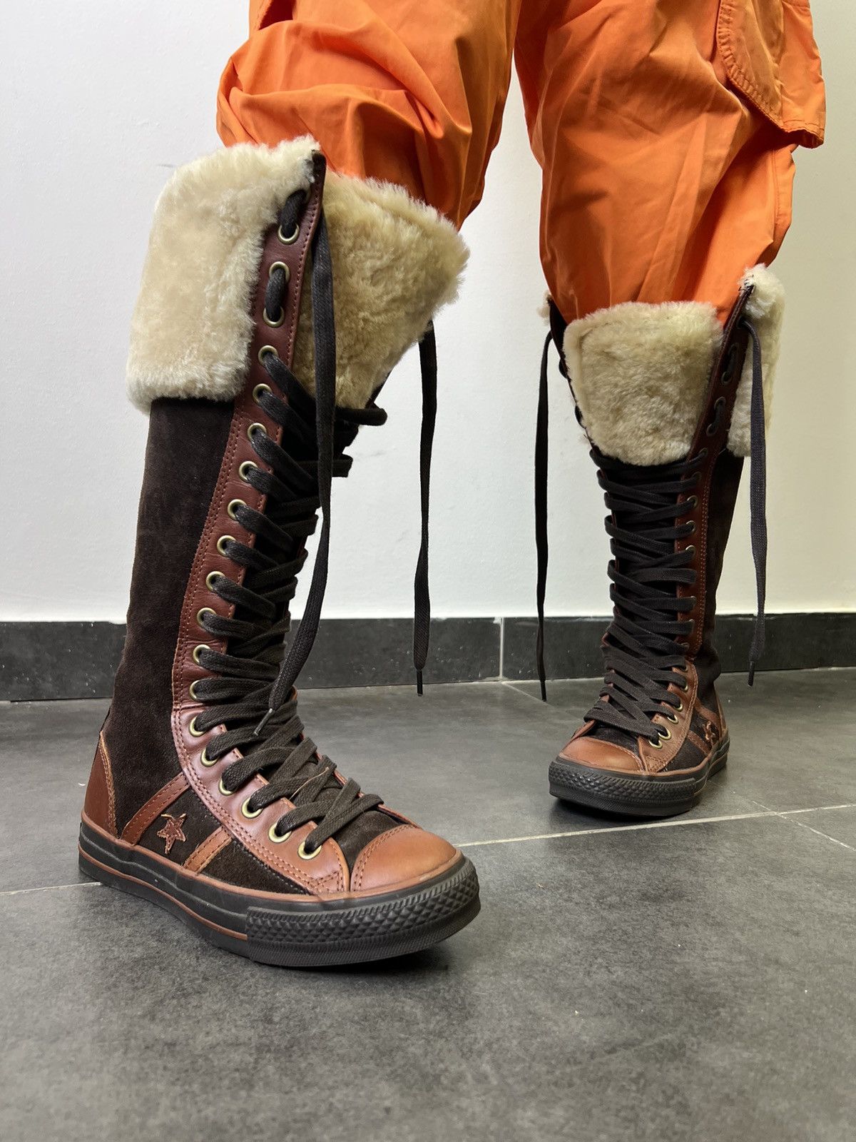 Converse CONVERSE HIGH VINTAGE BOXING MOTO BIKER BOOTS SNEAKERS FUR Size US 6 / IT 36 - 2 Thumbnail