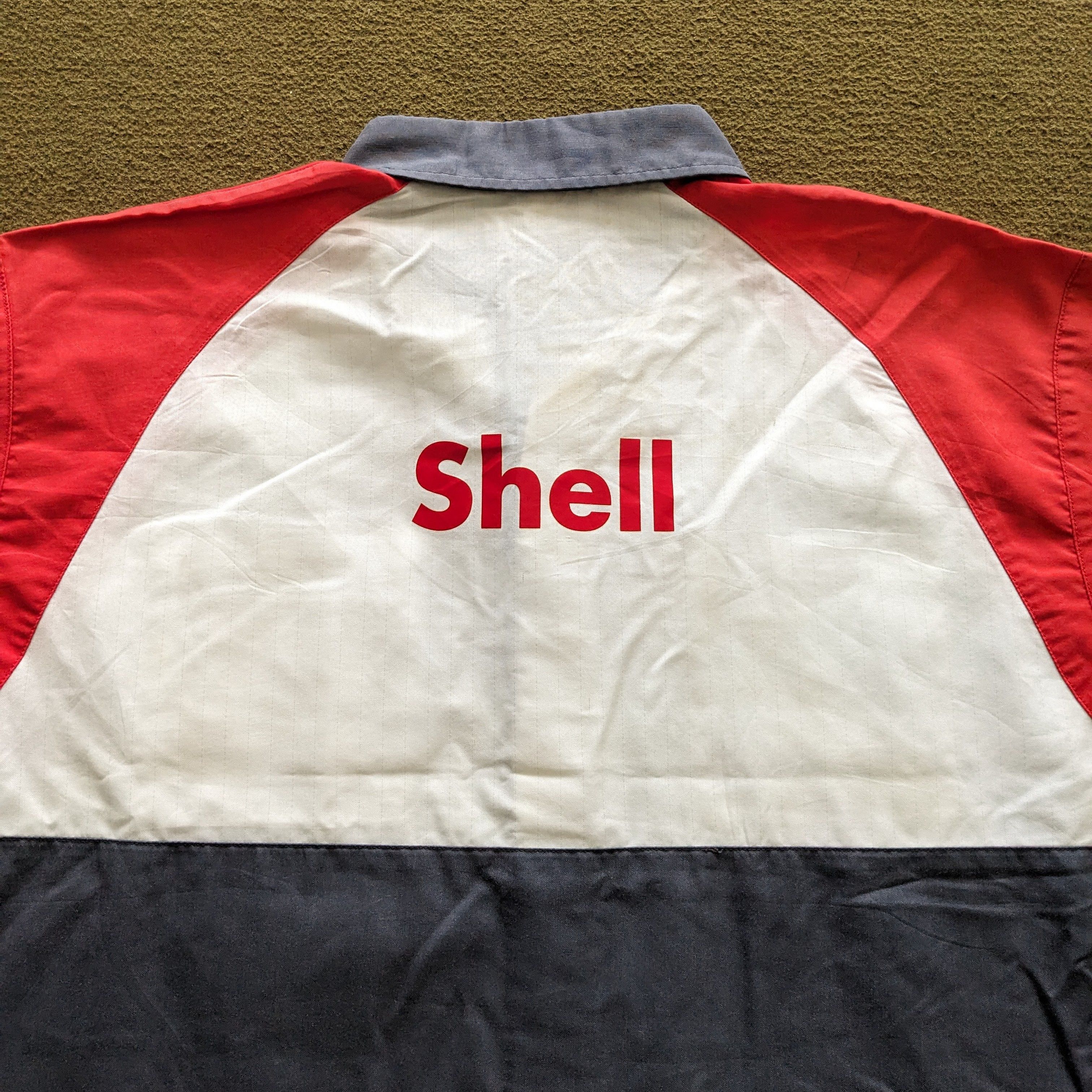 Vintage Vintage 90's SHELL Uniform Workers Shirts Size US XL / EU 56 / 4 - 4 Thumbnail