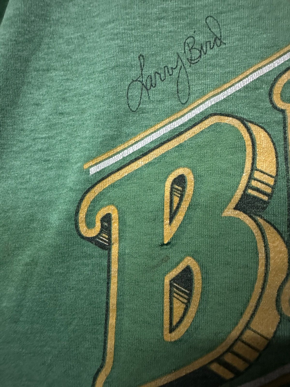 NBA × Vintage Vintage 80s Nba Larry Bird Distressed Single Stitch Tee Size US L / EU 52-54 / 3 - 5 Thumbnail
