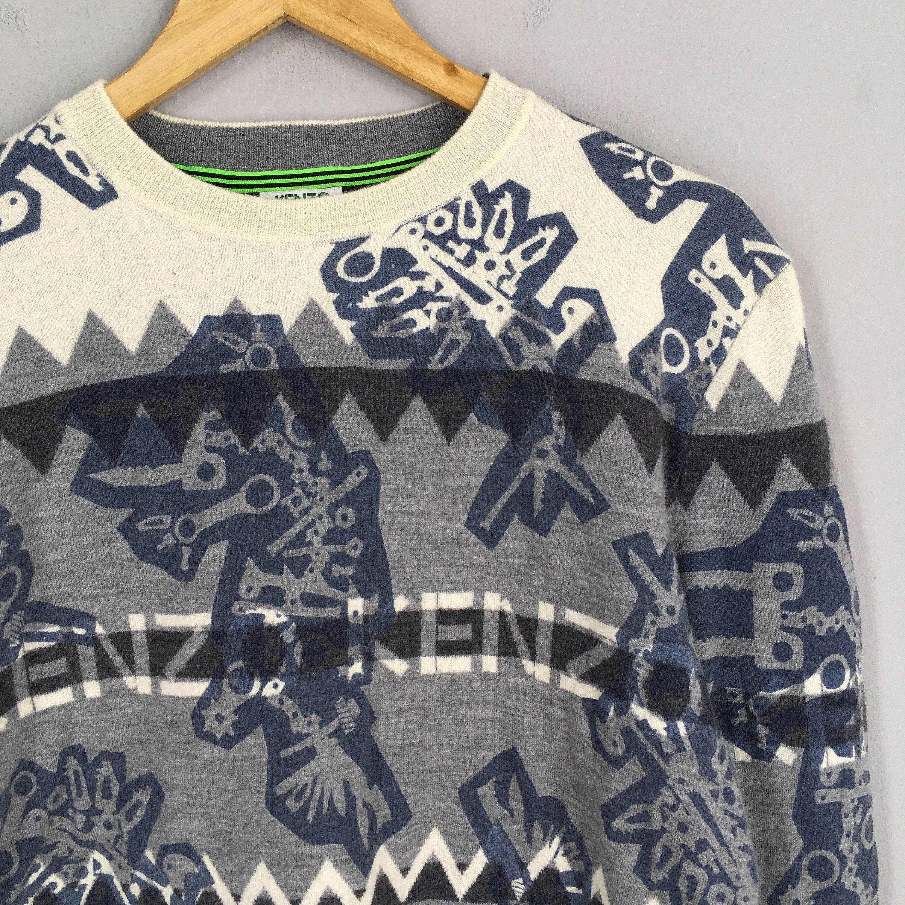Jean Vintage Kenzo Jeans Tribal Patterned Sweatshirt Small Size S / US 4 / IT 40 - 2 Thumbnail