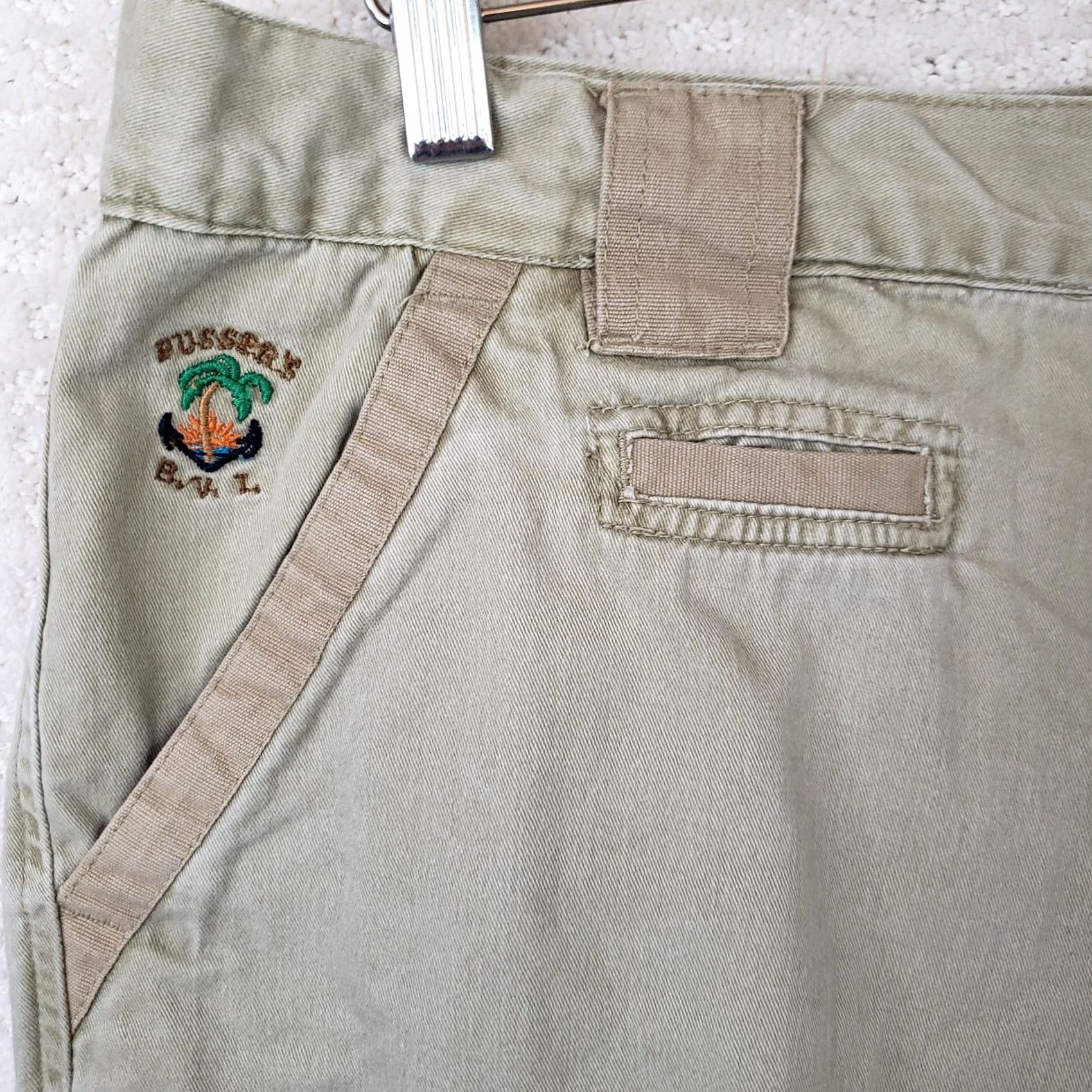 Nautica Pusser's B.V.L Men's Cargo Short Beige Cotton 38 Modern Island Tropical Safari 7in Inseam Zip Pockets Mens Regular Size US 38 / EU 54 - 5 Thumbnail