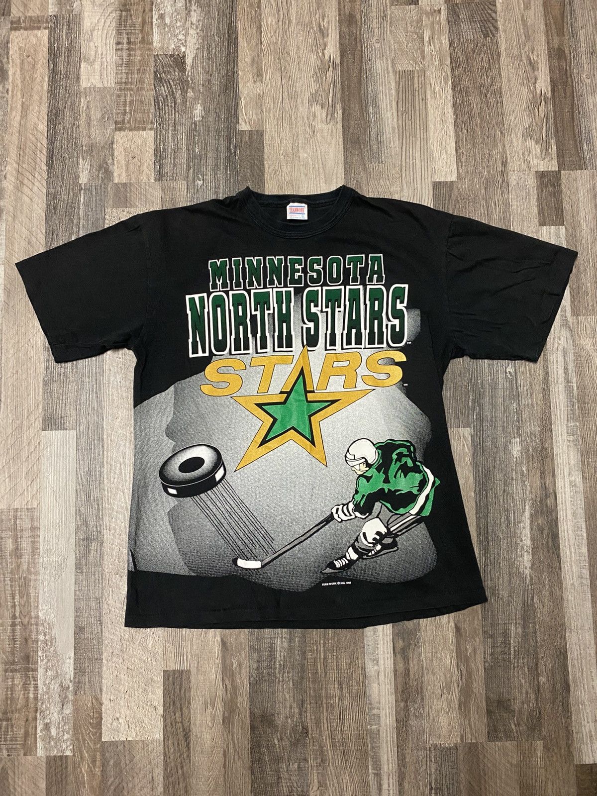 NHL 90’s Minnesota North Stars Single Stitch All Over Print AOP Size US XL / EU 56 / 4 - 1 Thumbnail