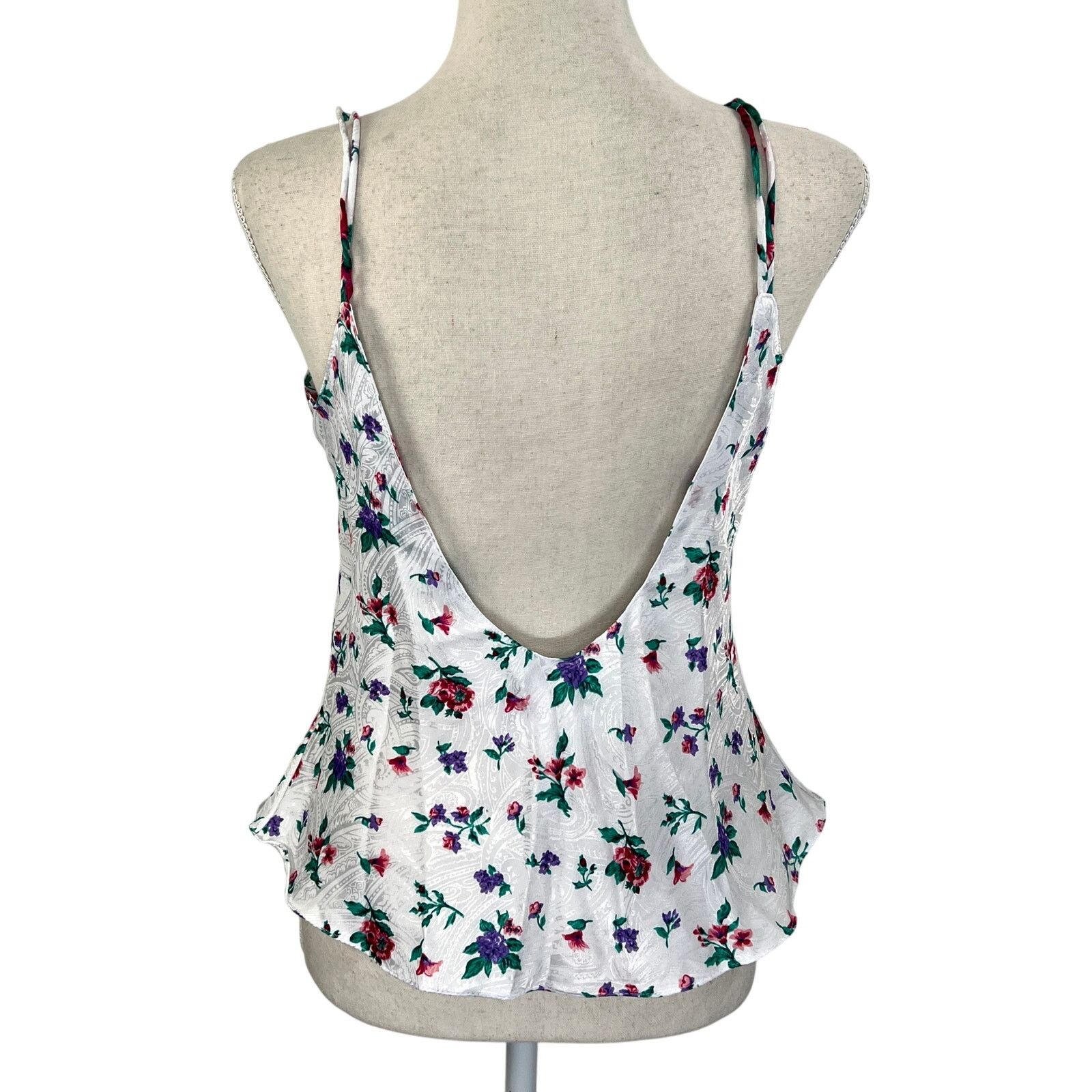 Vintage Vintage 90s Floral White Camisole By Circa 2000 Size S / US 4 / IT 40 - 6 Thumbnail