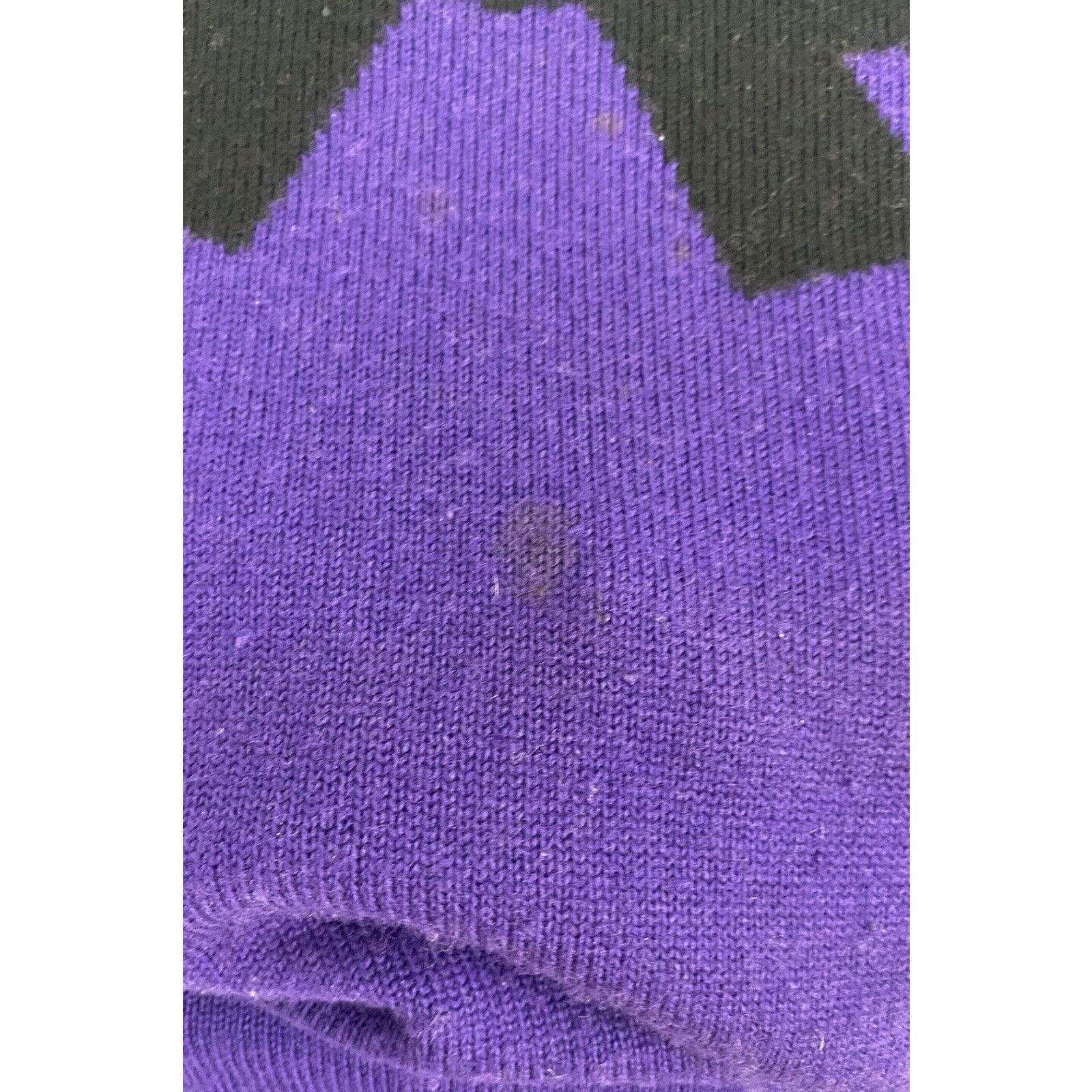 Sonia Rykiel VTG Sonia Rykiel Purple Black Bow Wool Long Sleeve Sweater Size S / US 4 / IT 40 - 3 Thumbnail