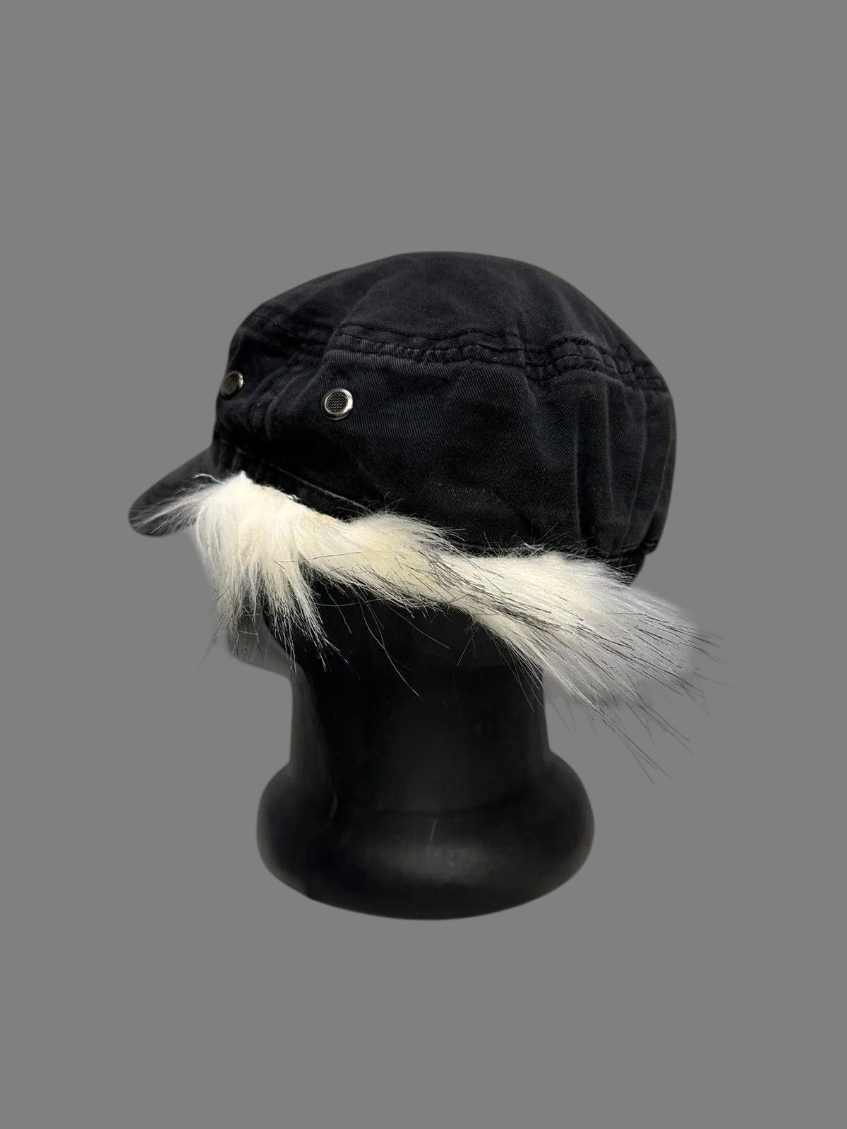 If Six Was Nine Retro Black Gothic Cap Military Design Vintage Y2K Size ONE SIZE - 7 Thumbnail