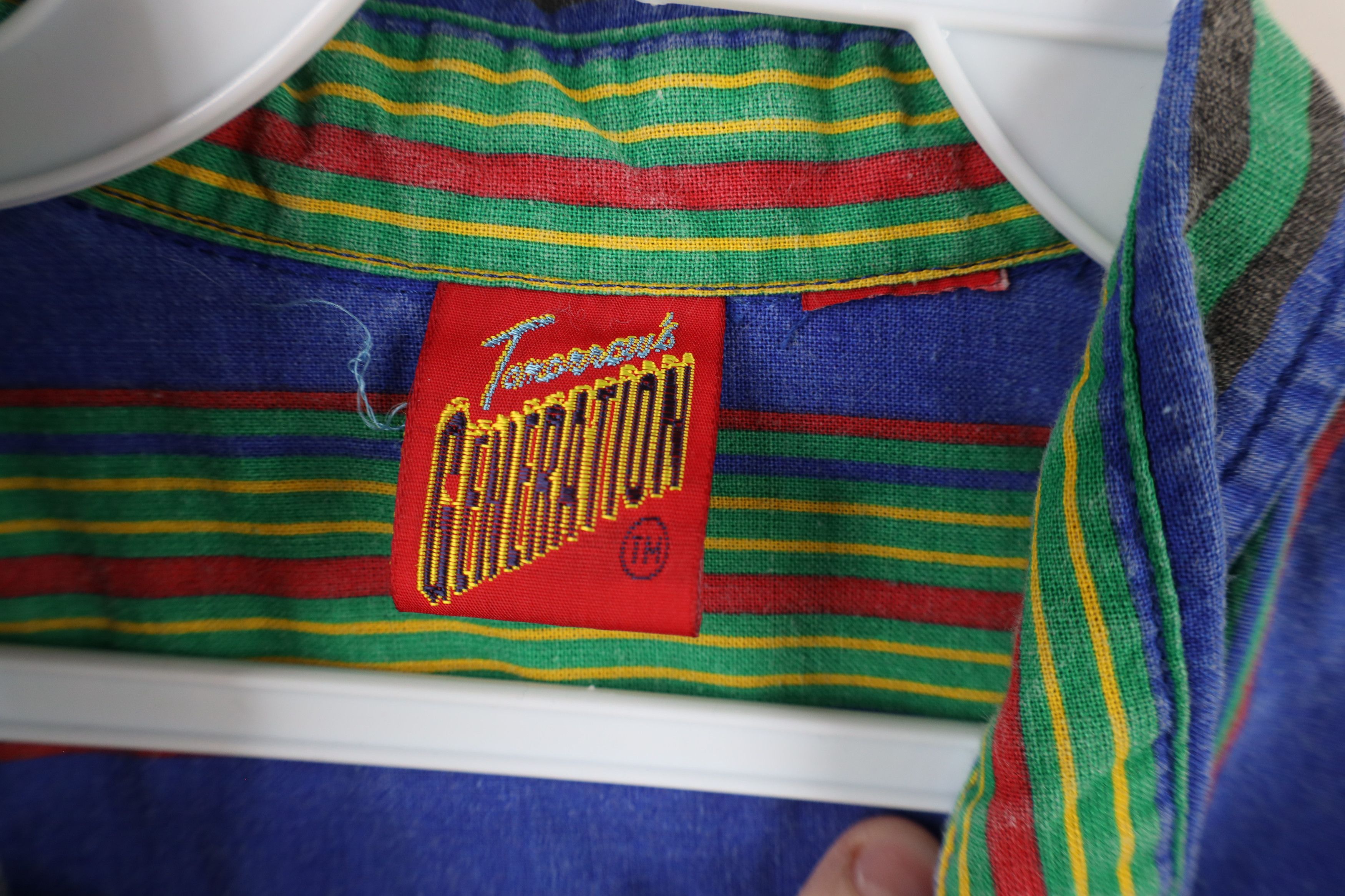 Vintage Vintage 90s Streetwear Rainbow Striped Button Down Shirt Size US S / EU 44-46 / 1 - 8 Thumbnail