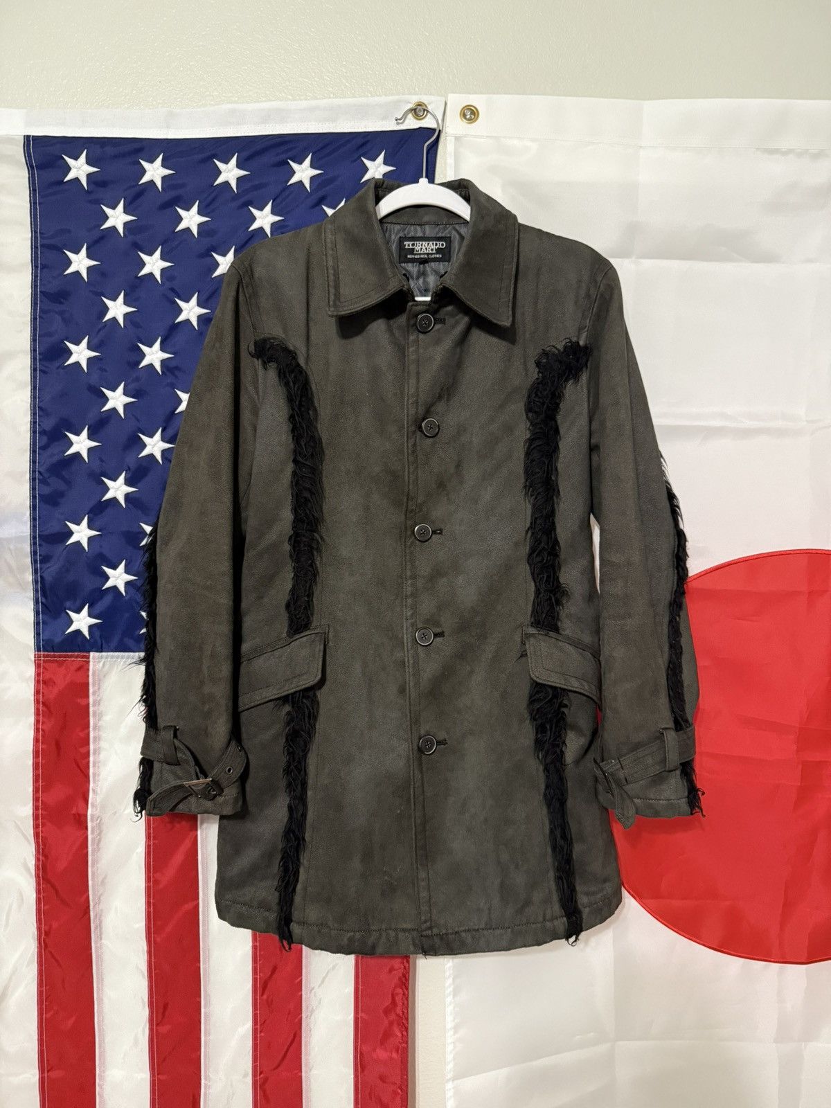 Tornado Mart Tornado Mart - Fur lined suede trench coat Size US L / EU 52-54 / 3 - 1 Thumbnail