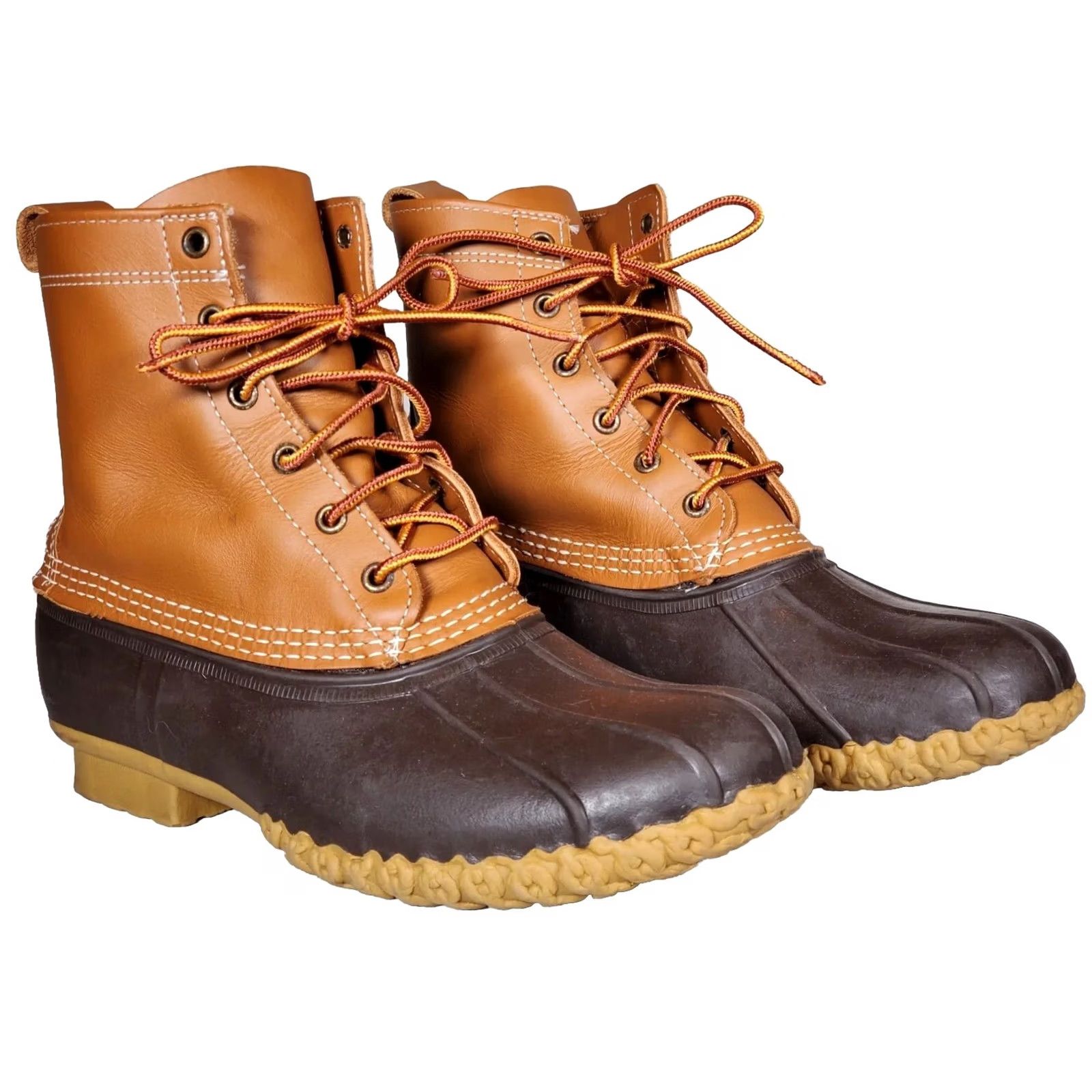 Vintage L.L.Bean Boots Duck 8" Brown Leather Waterproof Rain Hunting Women's US 10 M Size US 10 / IT 40 - 2 Thumbnail