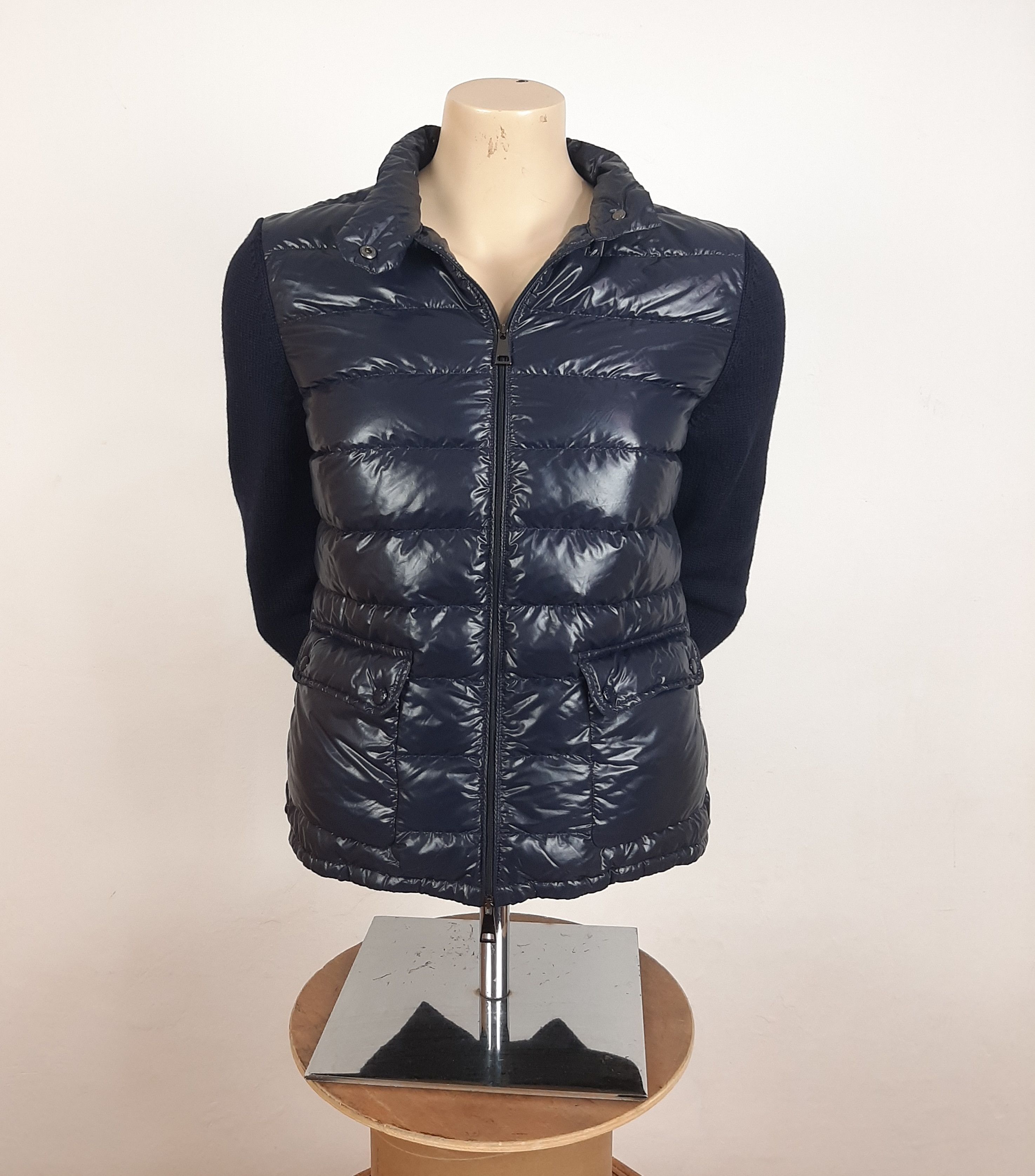 Moncler Moncler Hybrid Knit Quilted Jacket Navy Women's Size M Size M / US 6-8 / IT 42-44 - 5 Thumbnail