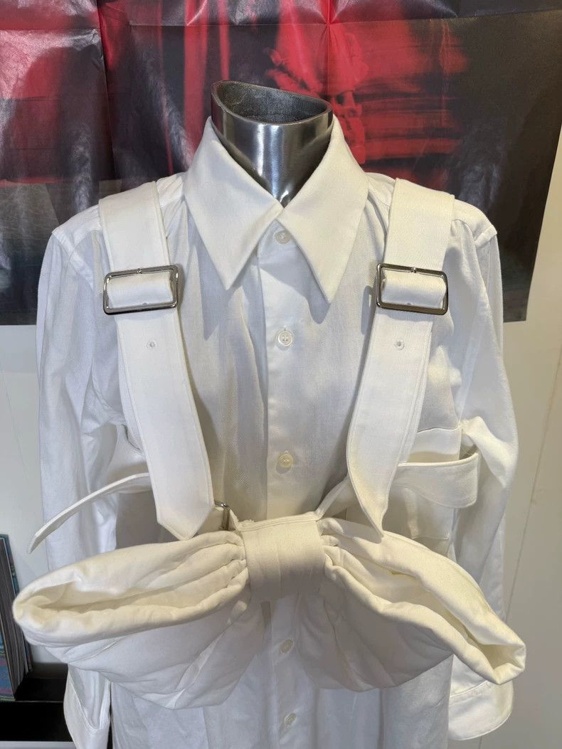 Comme Des Garcons Long Shirt with White Bow Tie