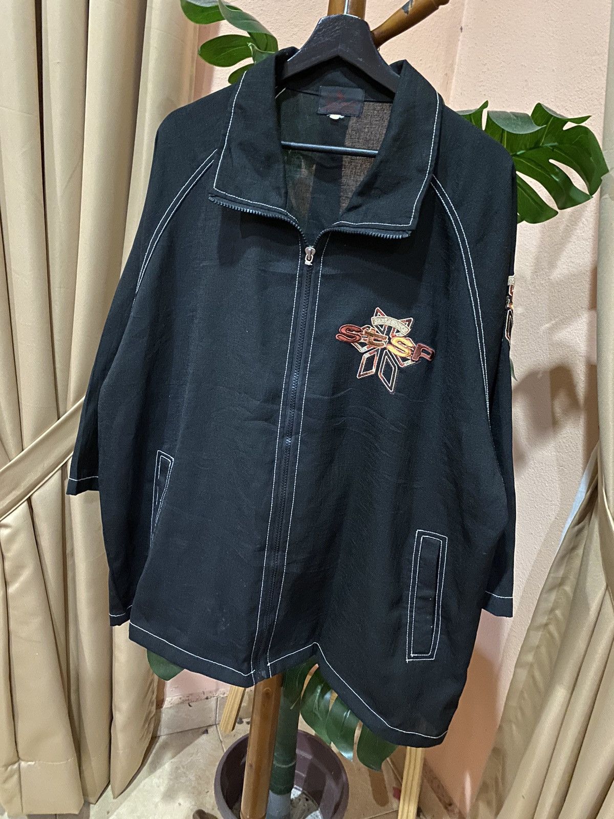 Vintage Santa Sports Black Zip-Up Jacket Streetwear Embroidered Size US XL / EU 56 / 4 - 6 Thumbnail