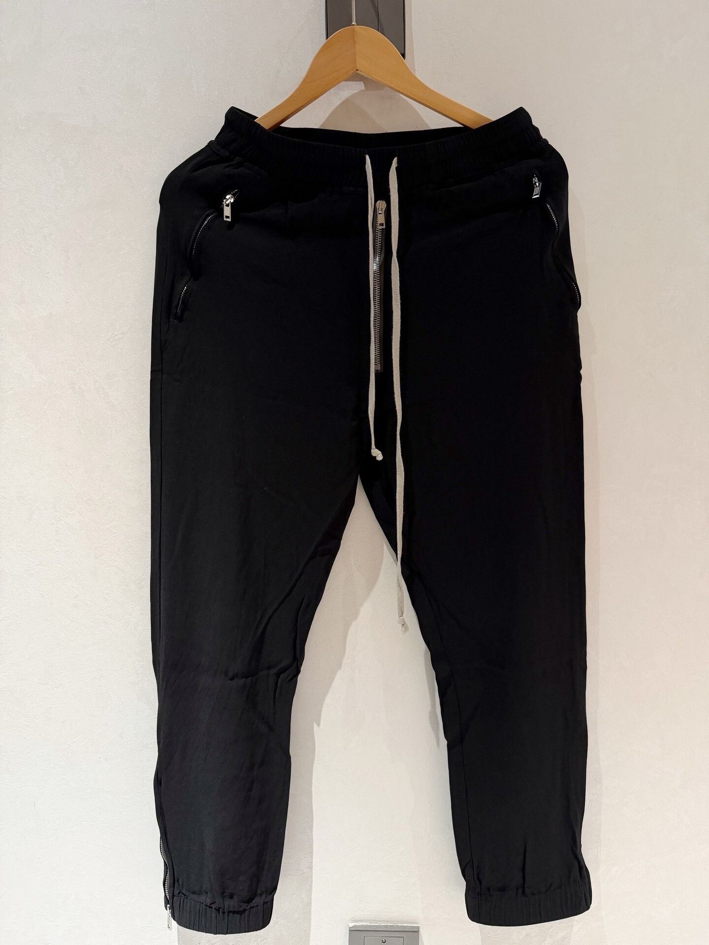 Rick Owens Rick Owens Main Line Black Side Zip Drawstring Pants Size US 31 - 1 Thumbnail