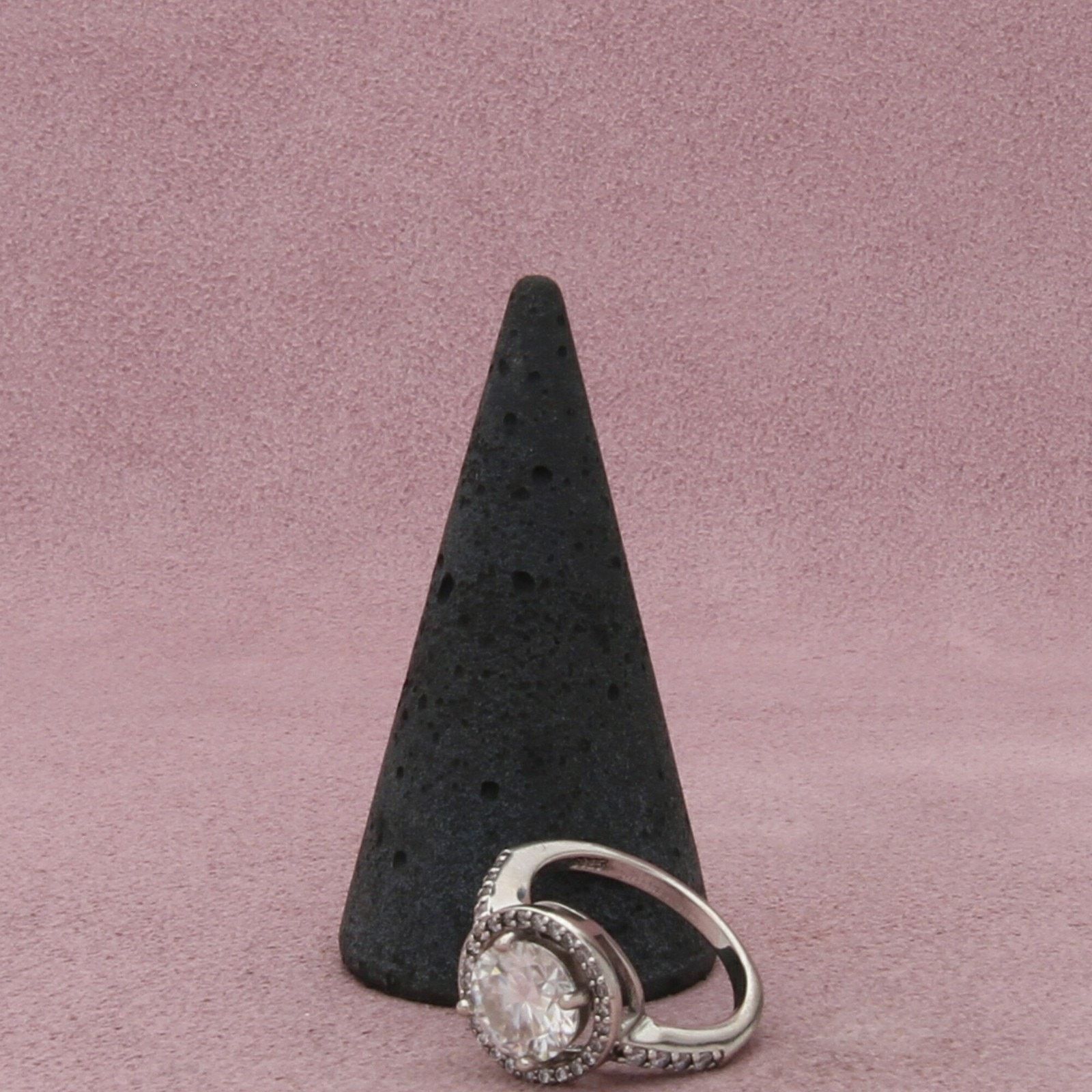 Sterling Silver sterling silver round-cut cz & halo ring size 5.25 Size ONE SIZE - 5 Thumbnail