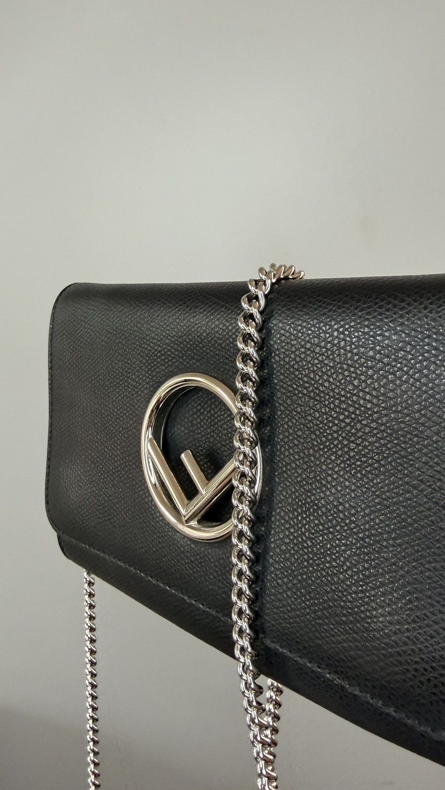 Fendi Fendi Black Leather Kan I Wallet On Chain Size ONE SIZE - 3 Thumbnail
