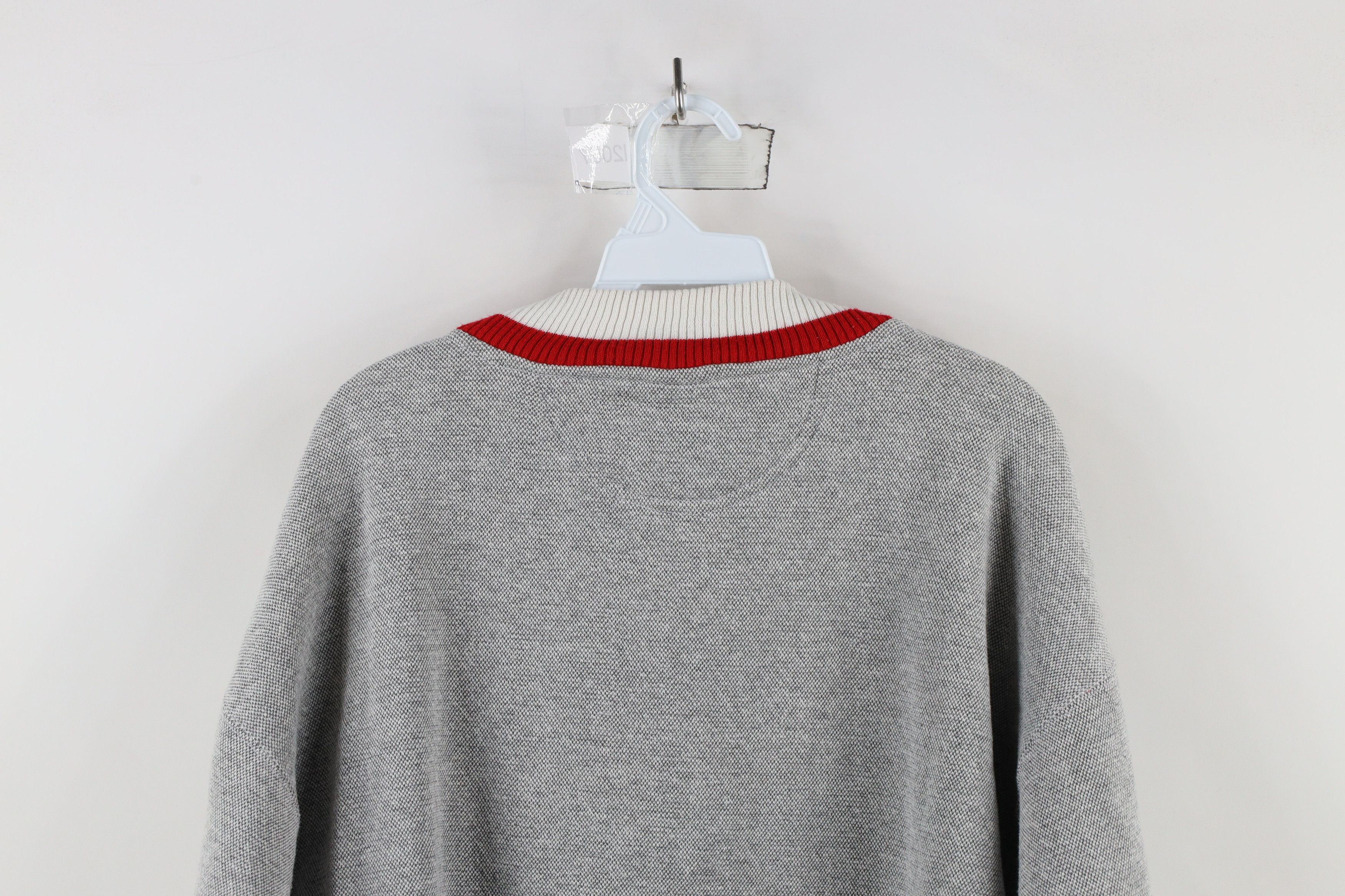 Vintage Vintage 90s Streetwear Striped Indian Head V-Neck Sweatshirt Size US XL / EU 56 / 4 - 12 Thumbnail