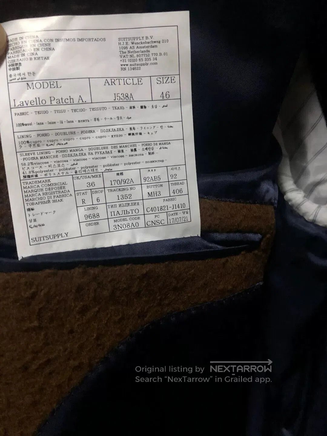 Suitsupply Italian Brown Wool Overcoat by Suitsupply. Size US S / EU 44-46 / 1 - 4 Thumbnail