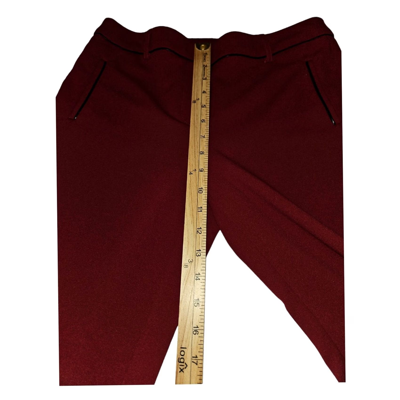 Anne Klein Anne Klein Pants Women Size 6 Red Flat Front Mid Rise Stretch Straight Leg Dress Pants Mens? Size 28" / US 6 / IT 42 - 4 Thumbnail
