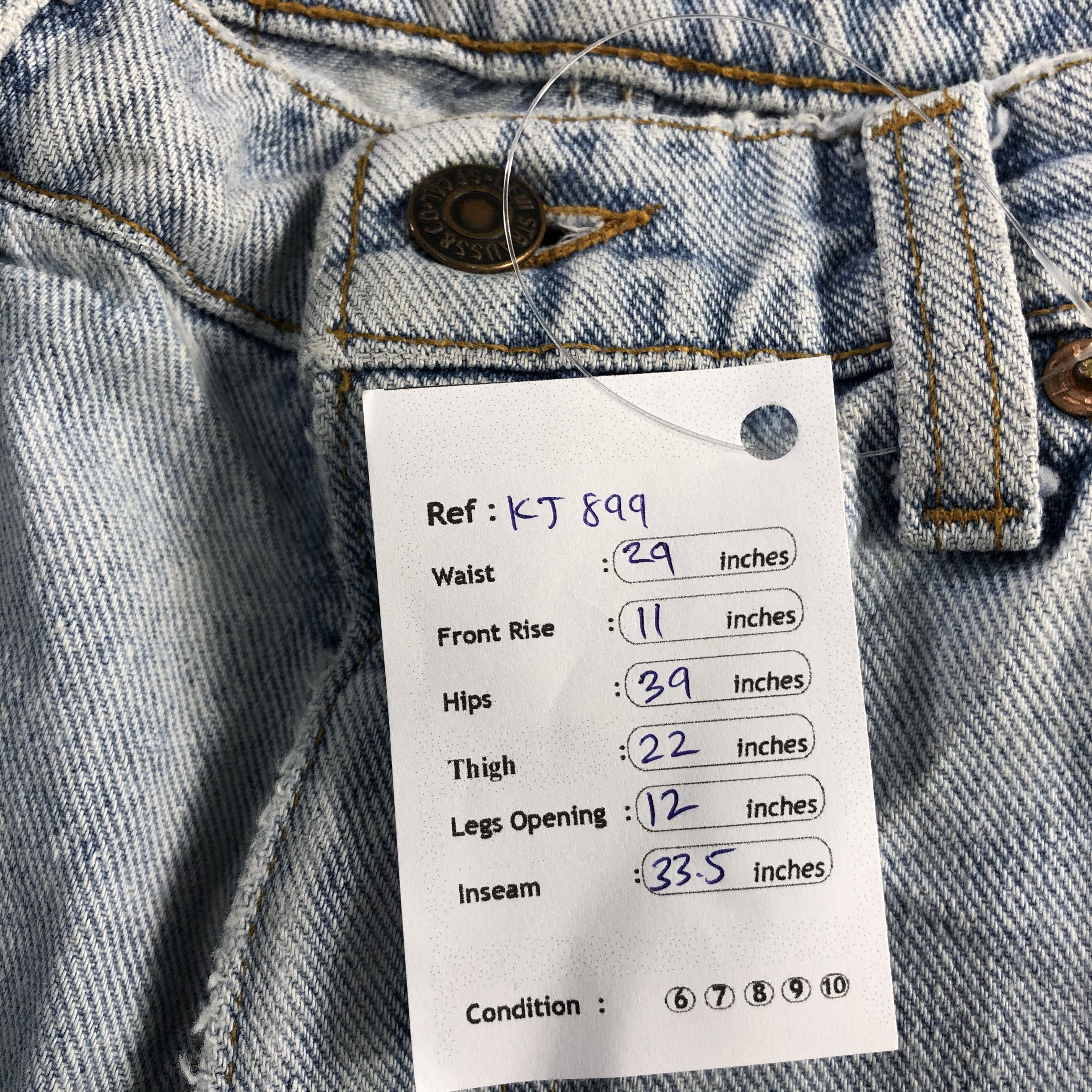 Levi's Vintage 90s Levi's 550 Jeans Distress Light wash Denim KJ899 Size US 29 - 16 Thumbnail