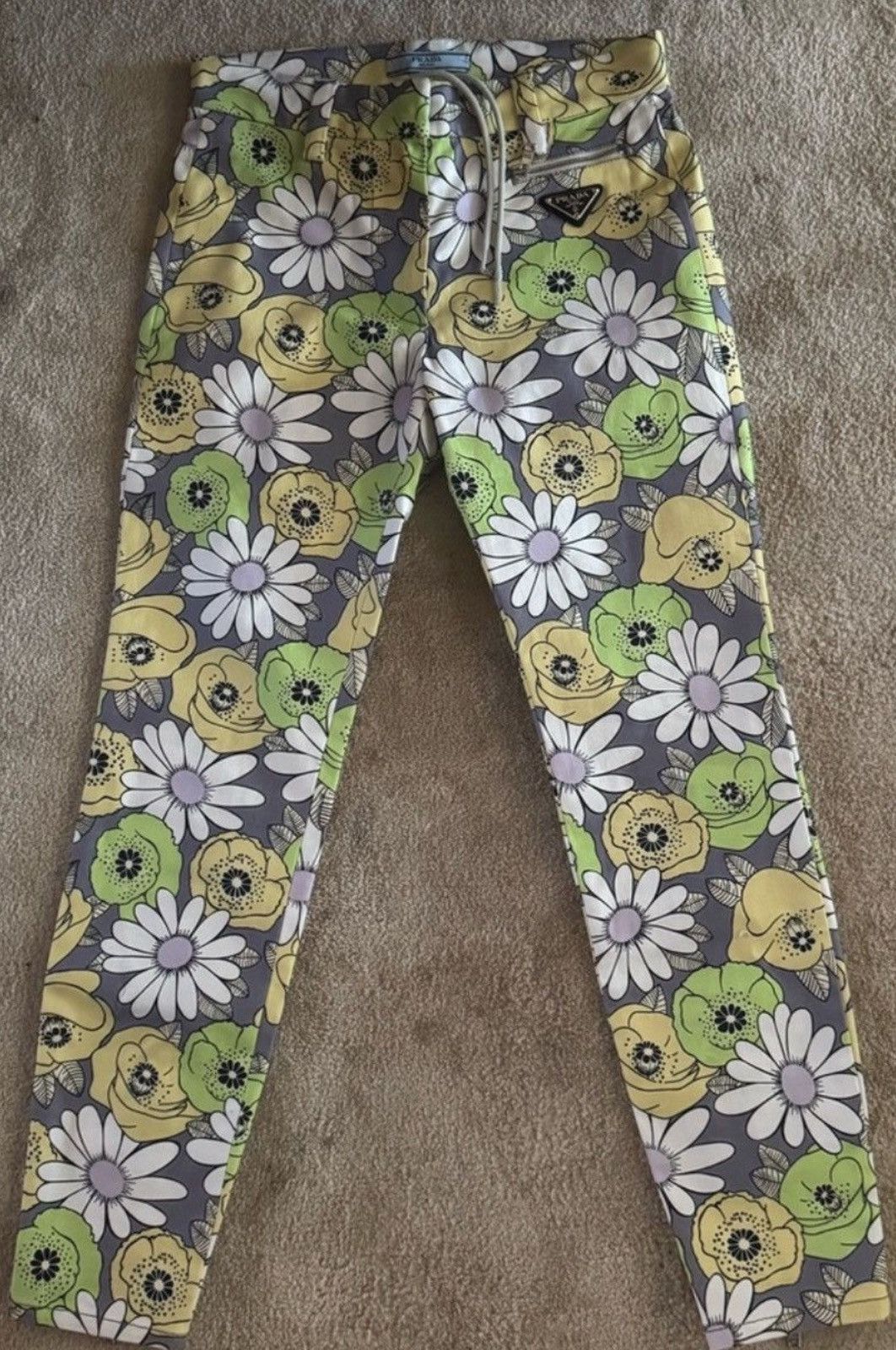 Prada Prada Women's Floral Skinny Leg Pants Size 25" / US 0 / IT 36 - 1 Thumbnail