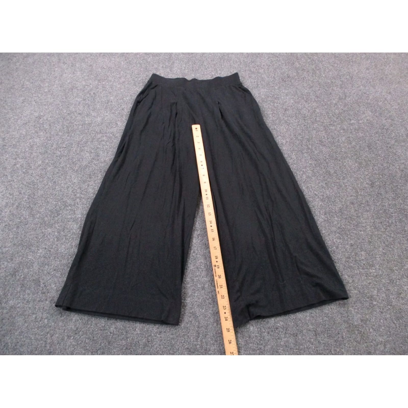 Vintage Peruvian Connection Pants Womens 26 Black Wide Leg Lounge Stretch Flowy Flare Pants Size 26" / US 2 / IT 38 - 3 Thumbnail