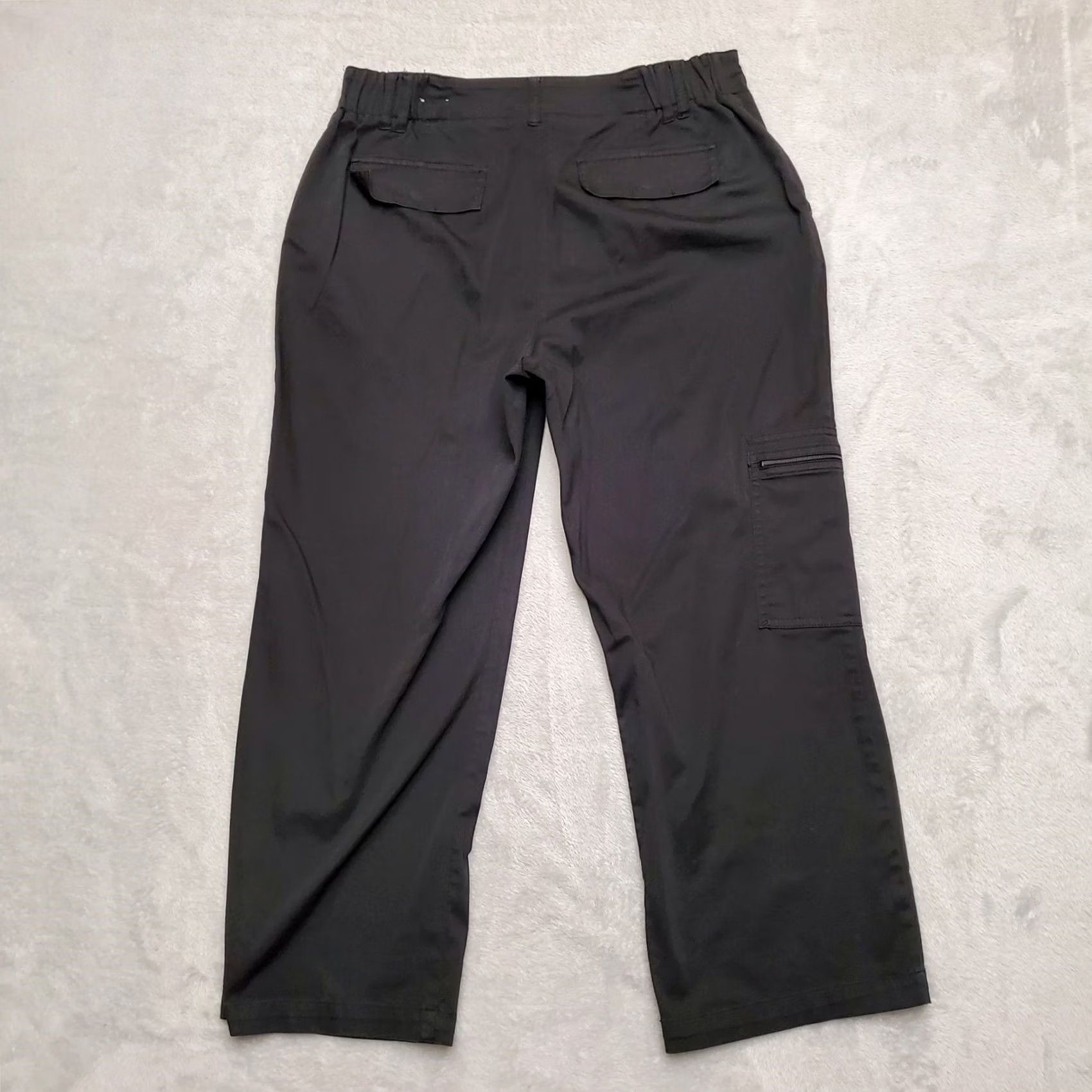 Vintage Chicos Pants Womens 8 Black Ankle Stretch Elastic Waistband Pants / 31 in Waist / 24 in Inseam / Cotton Blend / Pockets / Regular / Zip Size 30" / US 8 / IT 44 - 6 Thumbnail