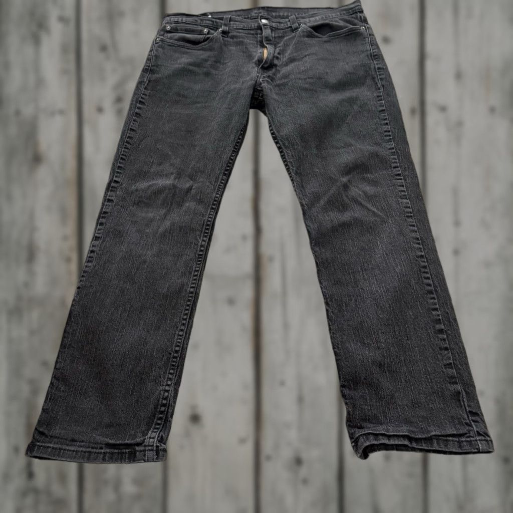 Levi's Levi’s 514 Jeans Mens 36x30 Slim Straight Medium Wash Black Denim Stretch Regular 5-Pocket Zip Closure Cotton Elastane Logo Button Mens Size US 36 / EU 52 - 1 Thumbnail