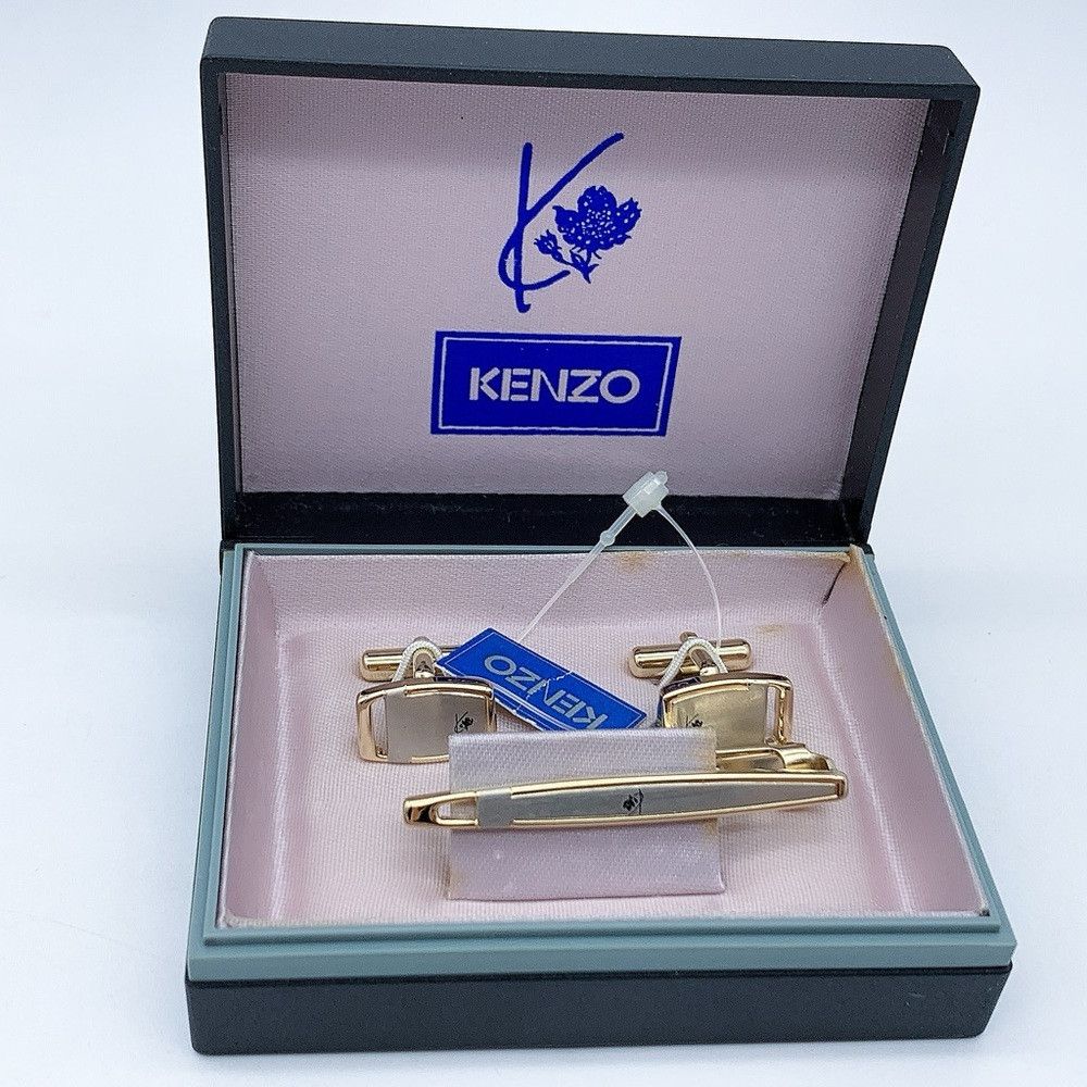 Kenzo Gold Plated Tie Clip And Cufflinks, Men’s