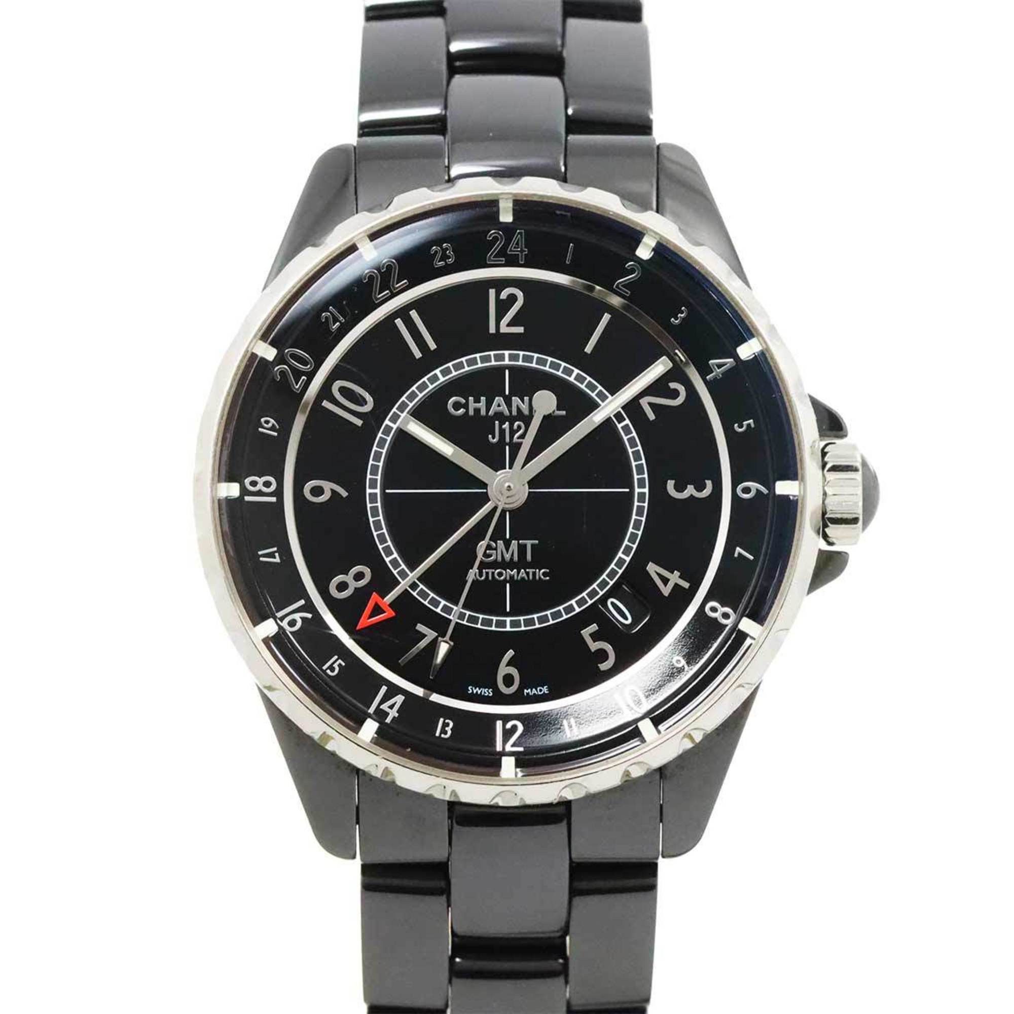 Chanel J12 H3102 Gmt 38Mm Men's Watch Date Black Ceramic Automatic Self-Winding