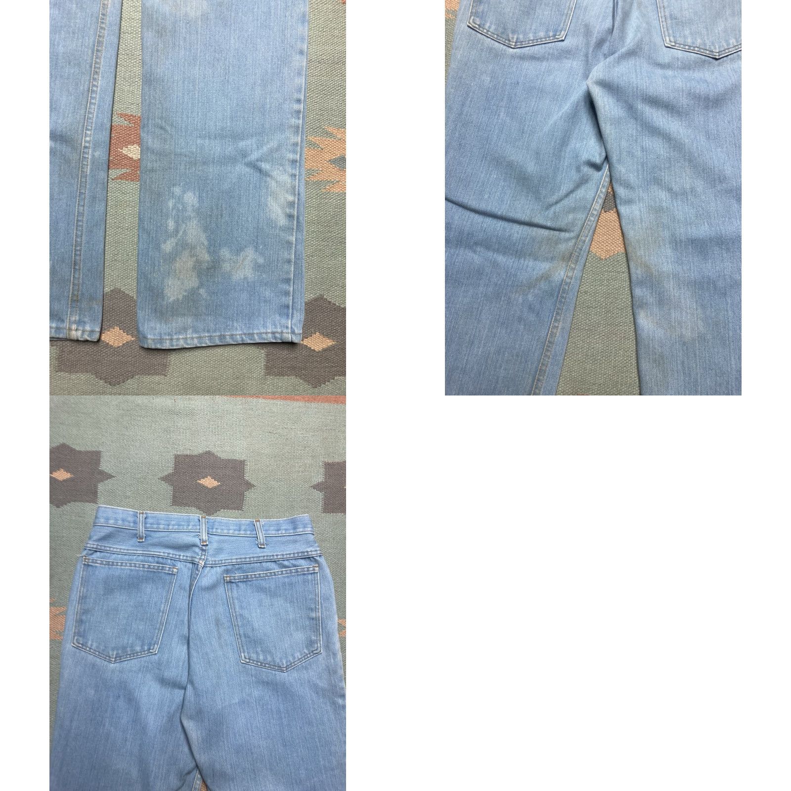 Denime VINTAGE 70s denim blue jeans bootcut flare faded light wash hippie 31x33 Mens Jeans Bootcut Hippie 70s Light Wash Blue Denim Size US 31 - 8 Thumbnail
