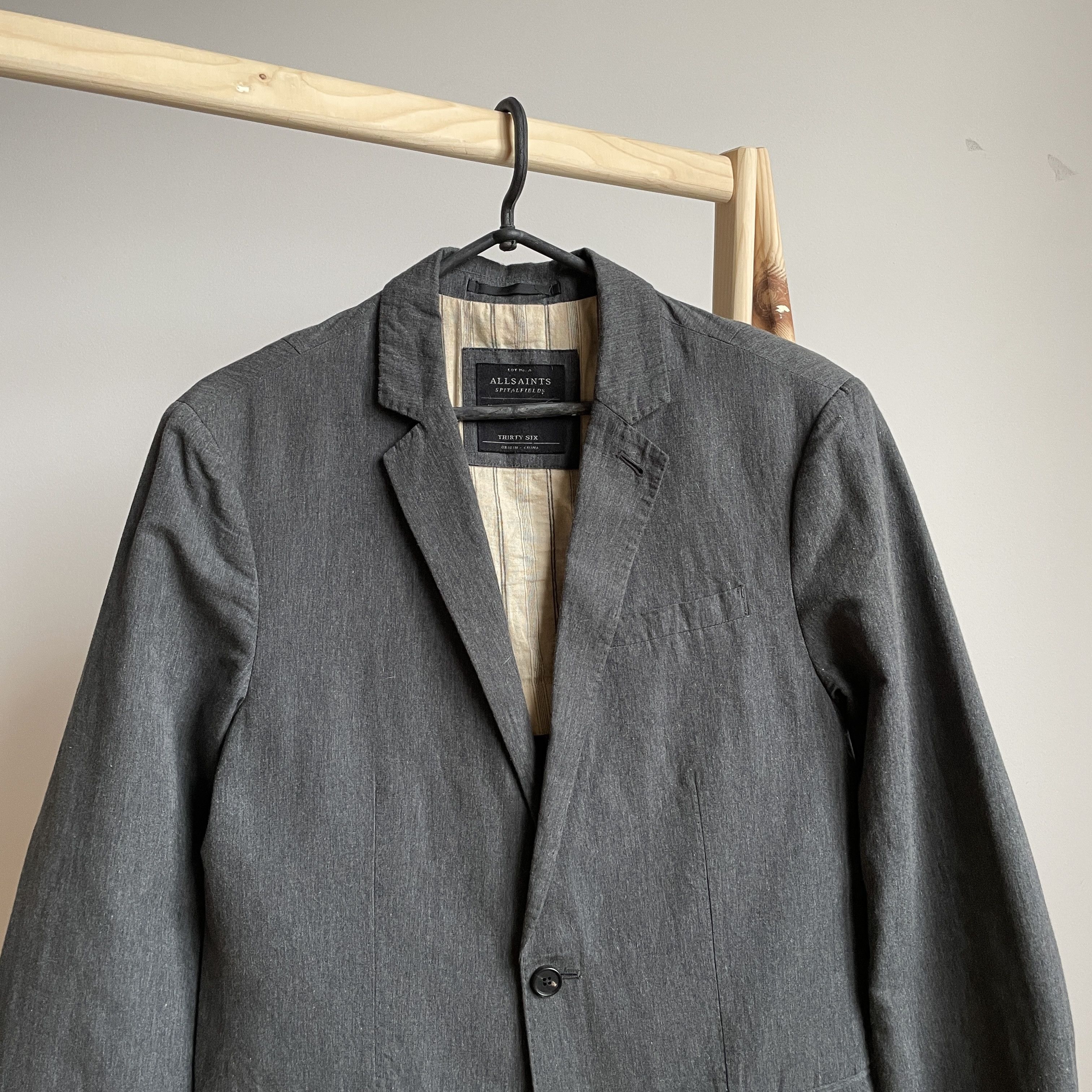 Allsaints Allsaints Ballast Charge Cotton/Linen Half Lined Blazer Size 36R - 4 Thumbnail