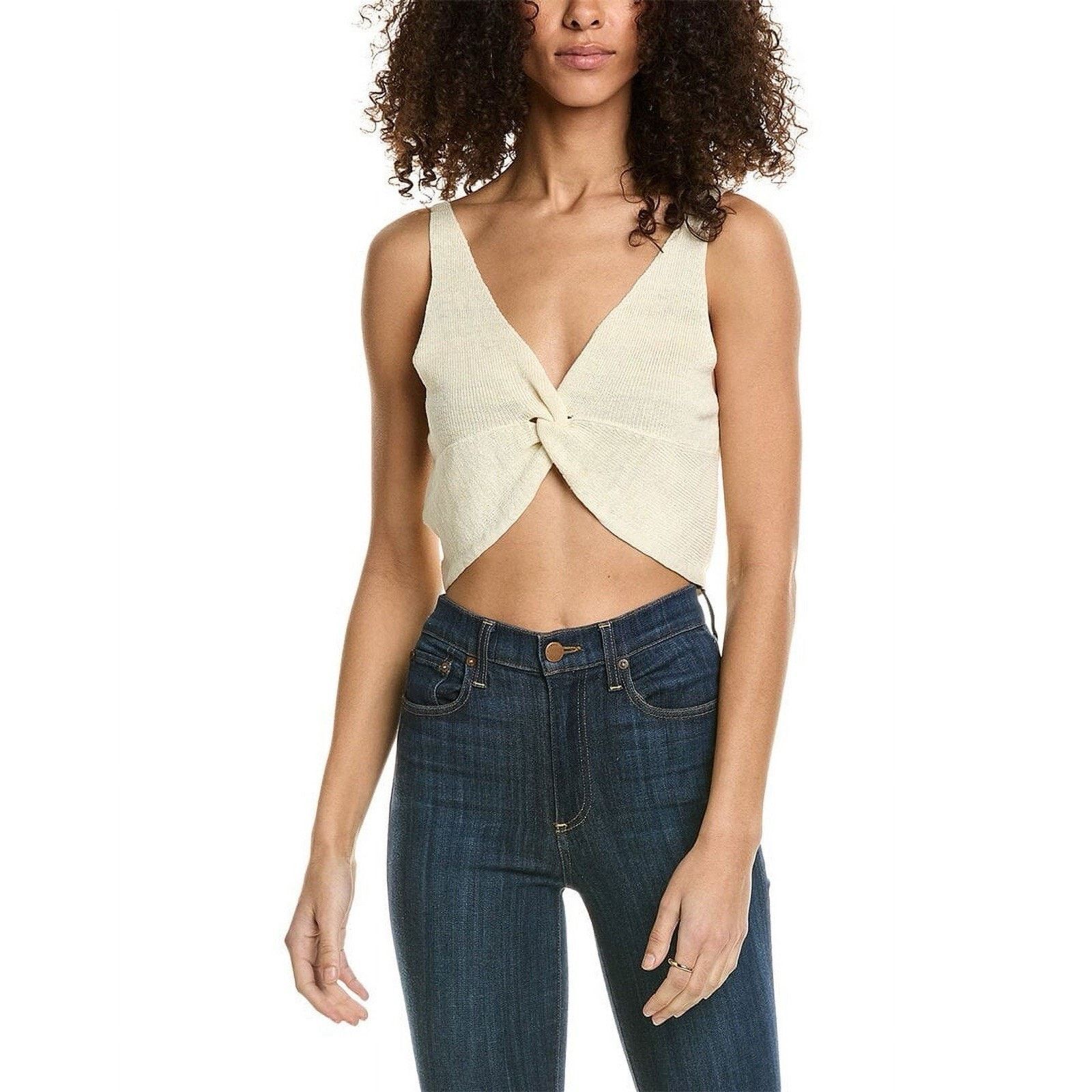 Bash BA&SH Dilly Reversible Tank Knit Linen-Blend Top US 8