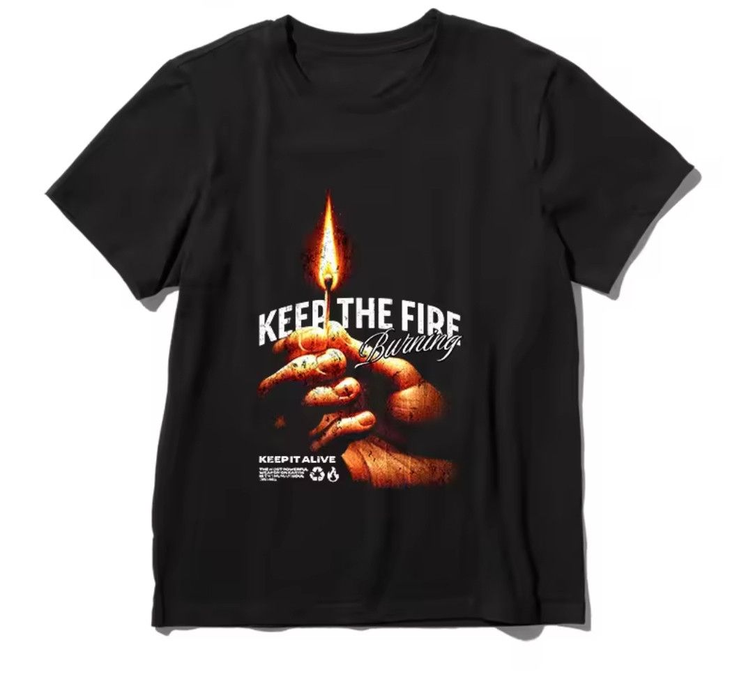 Other Fire of life Black Basic Tee Vintage Design Printed Size US M / EU 48-50 / 2 - 1 Thumbnail